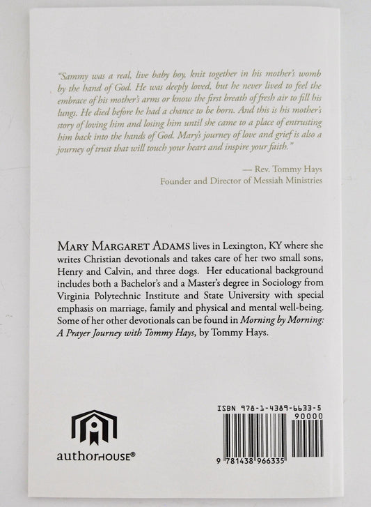 A Prayer for Sammy - Miscarriage grief support book on the loss of a baby from a mother's perspective. FREE SHIPPING US.