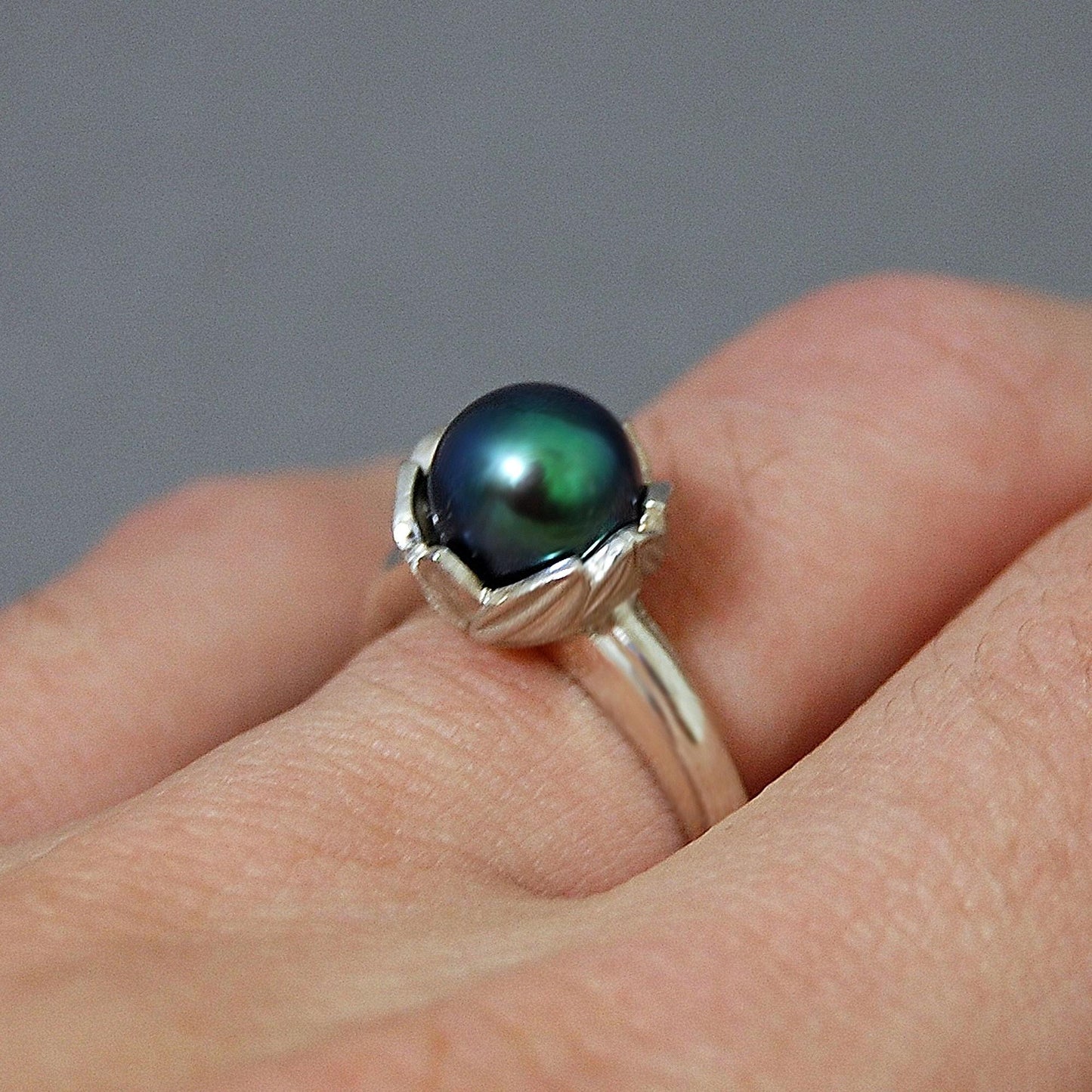 Evie - Pearl Engagement Ring, Continuum® Silver, FREE SHIPPING US