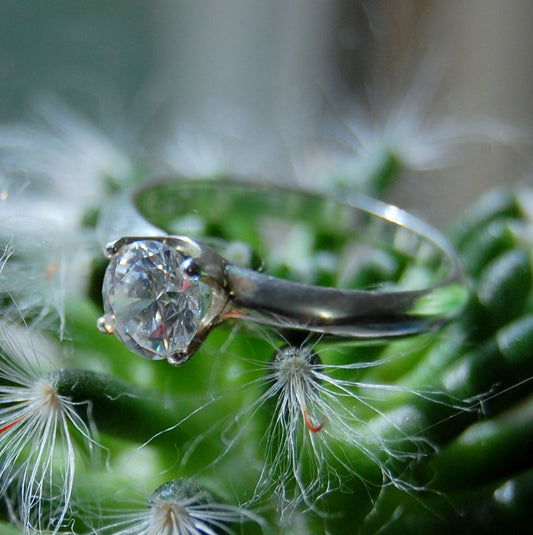 Clara - Diamond Alternative, Conflict Free Gemstone Engagement Ring, Cubic Zirconia Wedding Ring, FREE SHIP US