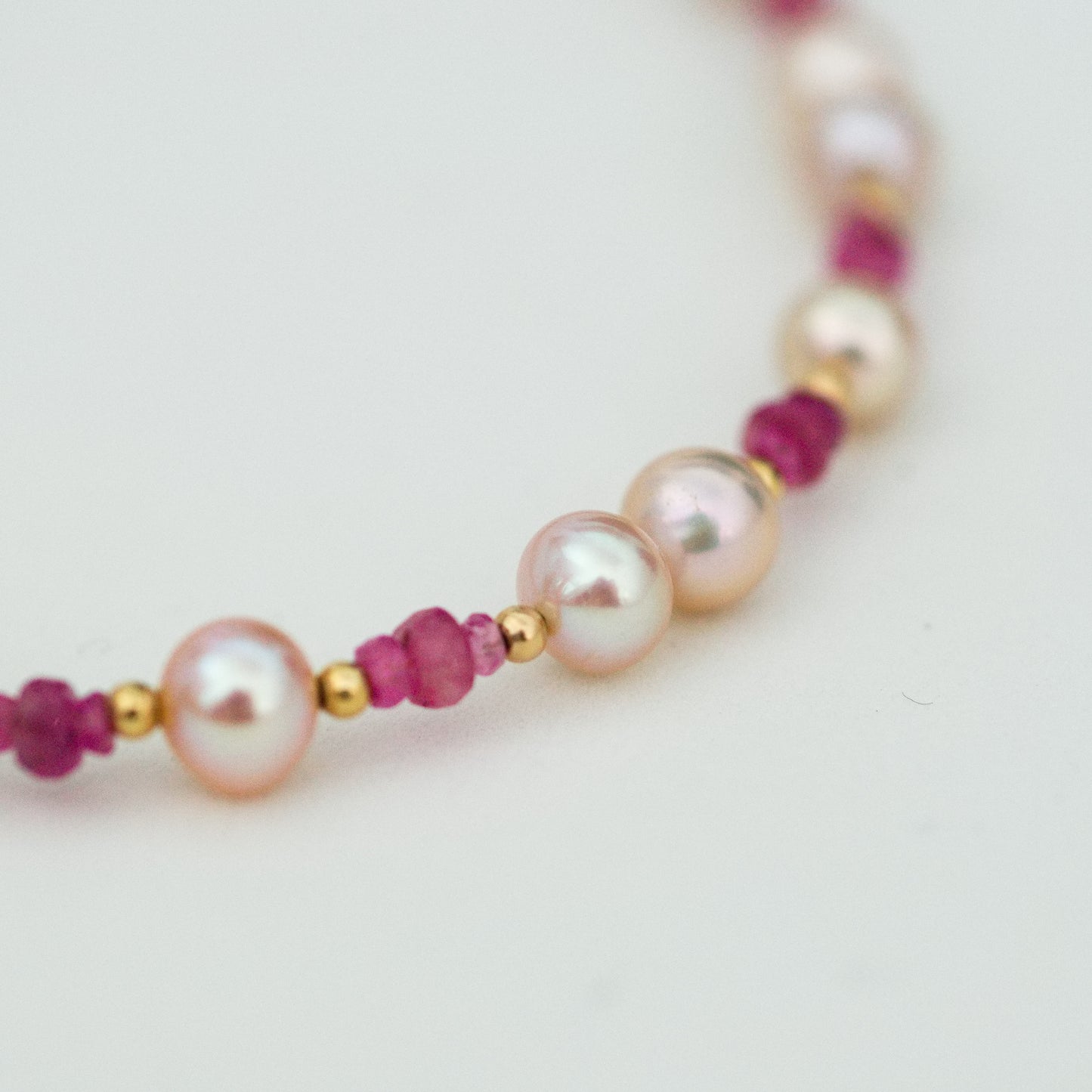 Kayla - Unique Freshwater Pearl and Sapphire Necklace with 14k Gold Accents