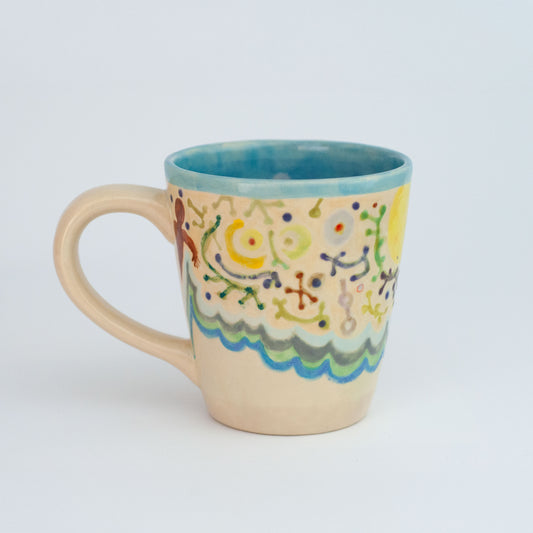 By the Shore - Ceramic mug for coffee or tea or cocoa. One of a kind.