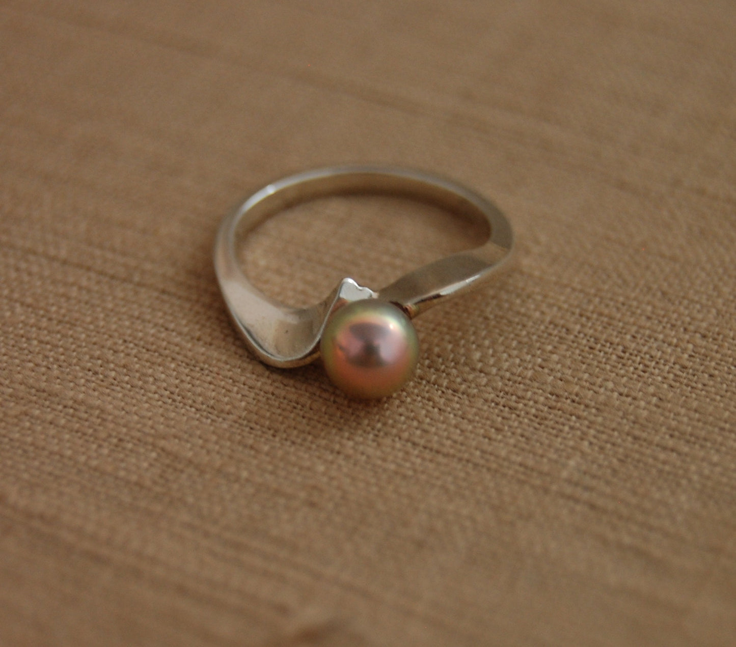Linnea - Pearl Ring Features a Freshwater Pearl Set in Continuum® Silver, FREE SHIPPING US