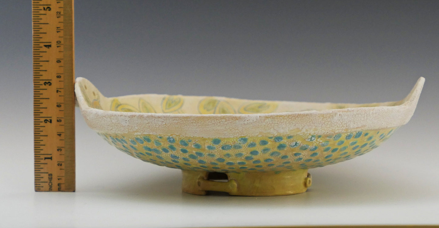 Snow Crust - Hand Painted Decorative Ceramic Bowl - Medium Size - Free Shipping in the US.