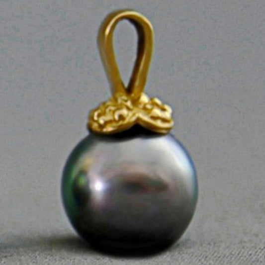 Ariel - Freshwater Pearl Pendant Set in a Solid Brass Bail, FREE SHIPPING US