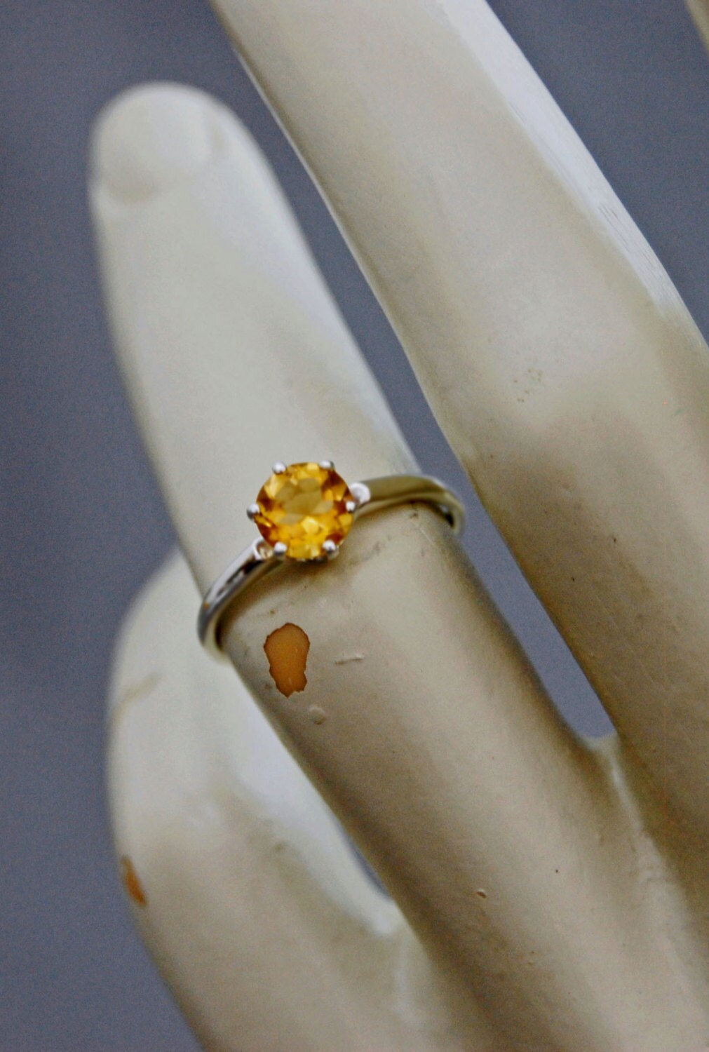 Benicia - Citrine Gemstone Stacking or Engagement Ring, November Birthday