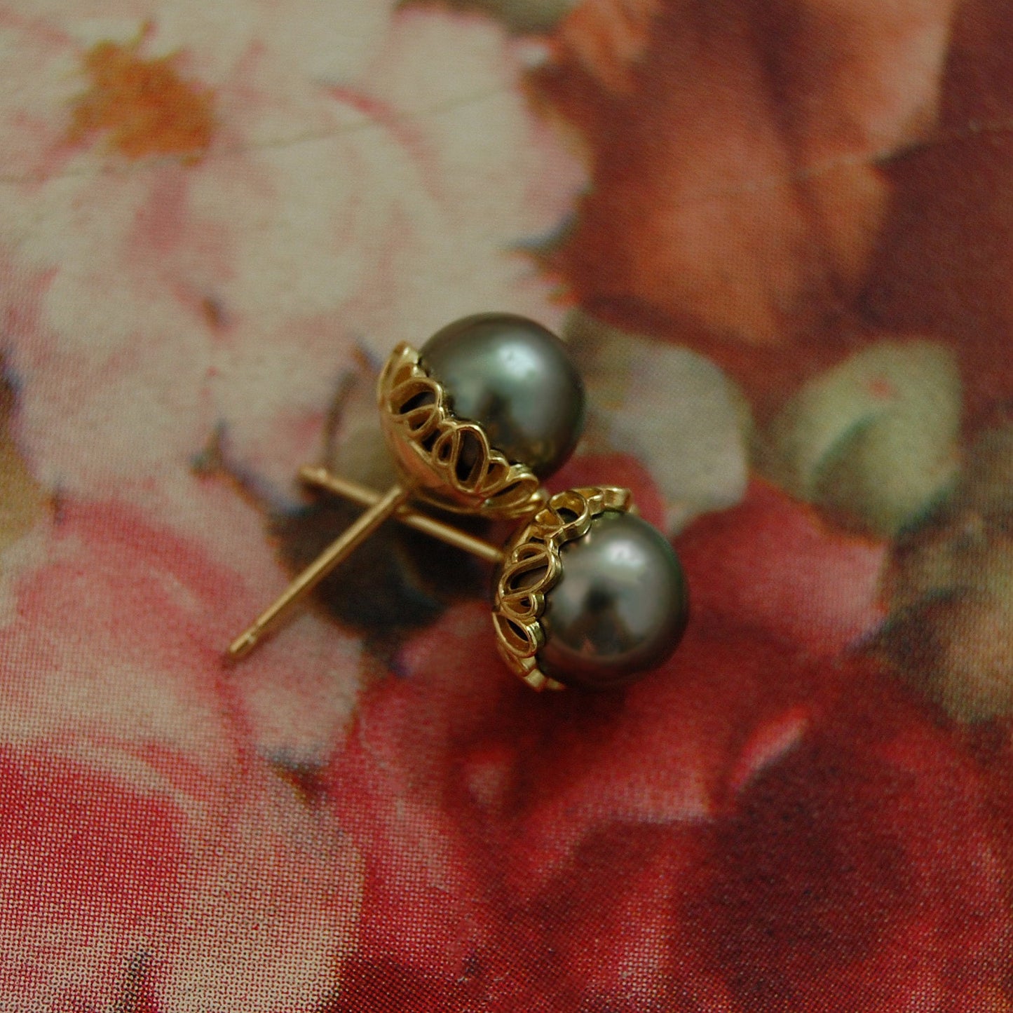 Trista - Tahitian Keshi Pearl Stud Earrings, 14k Gold, FREE SHIPPING US