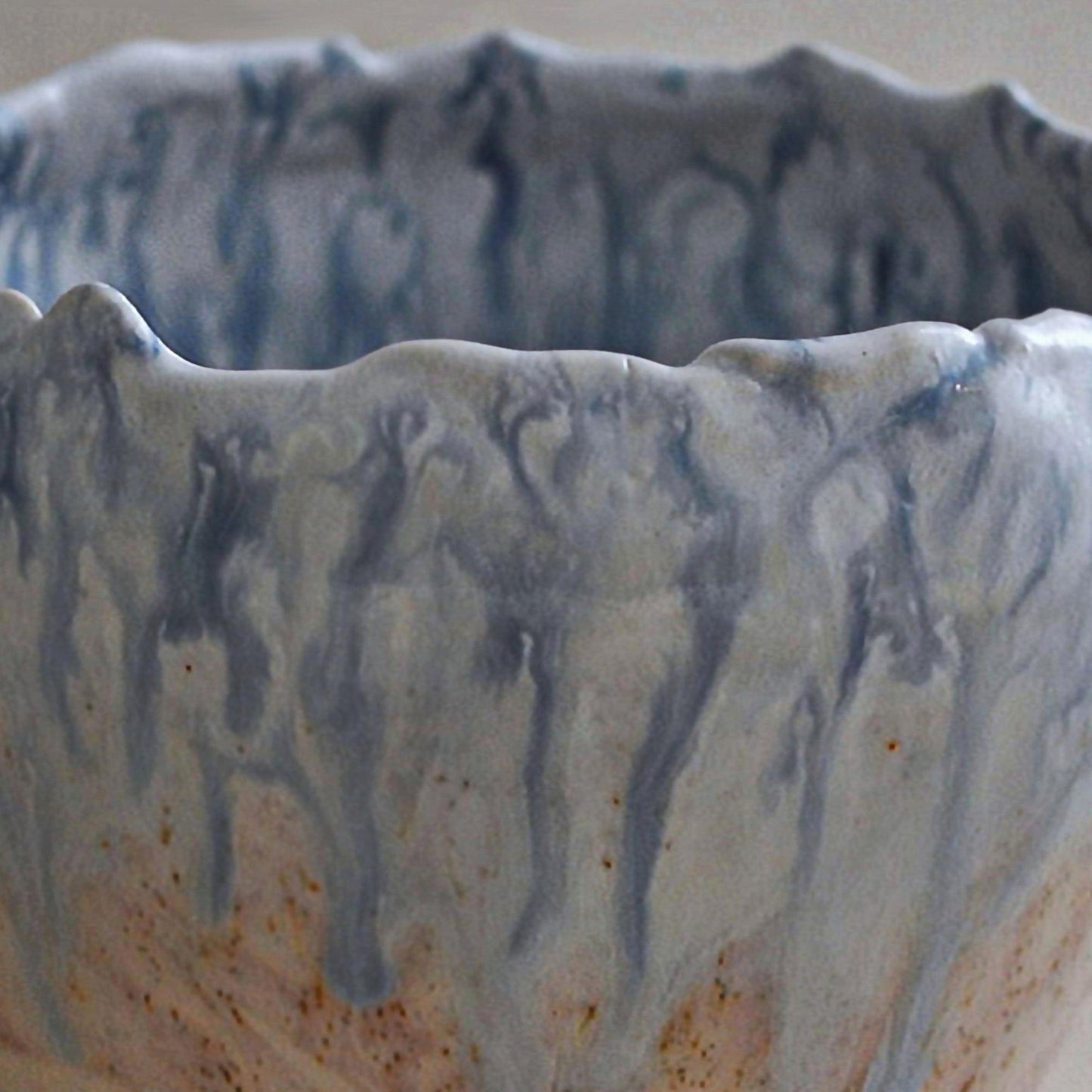 Rain, Overland - Landscape themed Porcelain Bowl, ceramic art, home decor, FREE SHIPPING US.