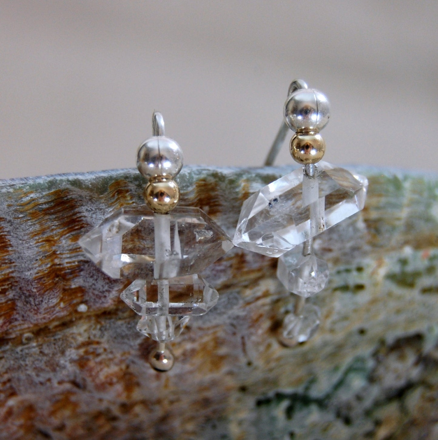 Ciana - Herkimer Diamond Earrings, Drop Earrings