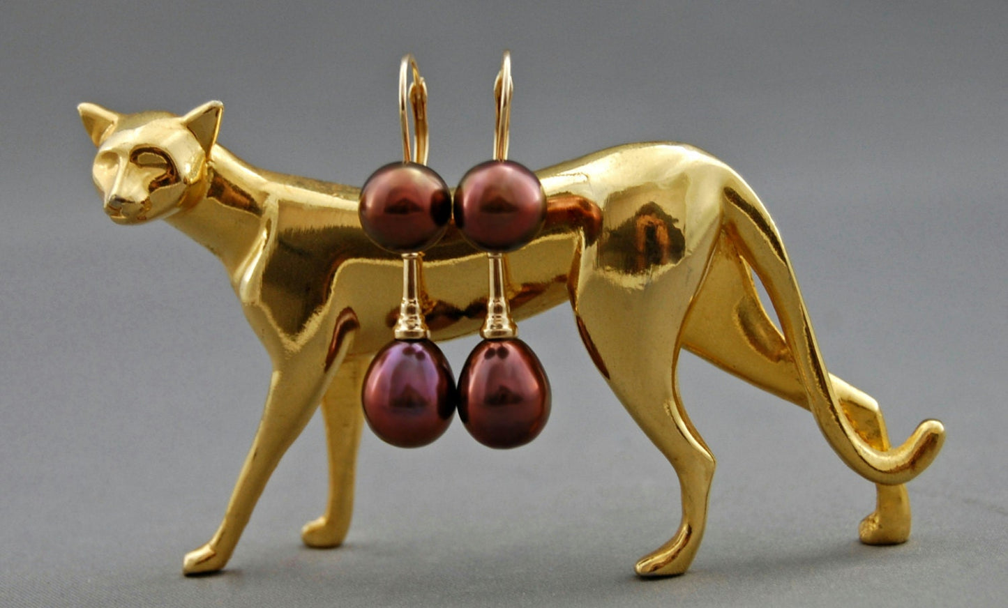 Elaine - Pearl Dangle Earrings Set in 14kt Gold Lever Backs. FREE SHIPPING US
