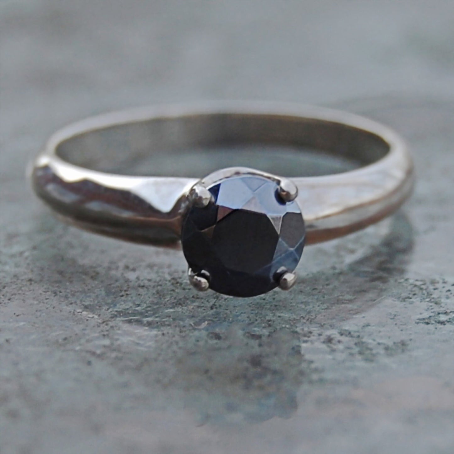 Brenna - Unique Silicon Crystal Gemstone Ring Set in Solid Argentium® Silver, Free shipping US.