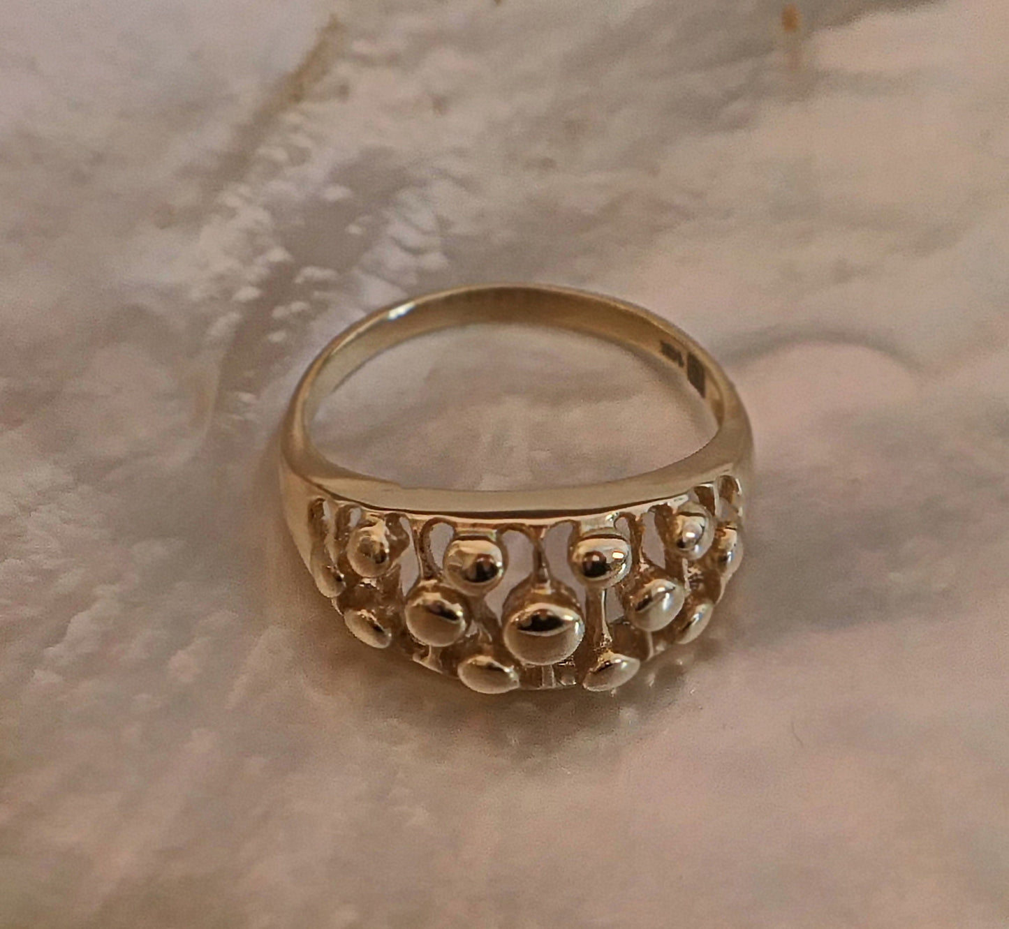 Angel - Divine Elegance Solid Gold Marquise Bossed Wedding Ring - Customizable with Gemstones, Free US Shipping