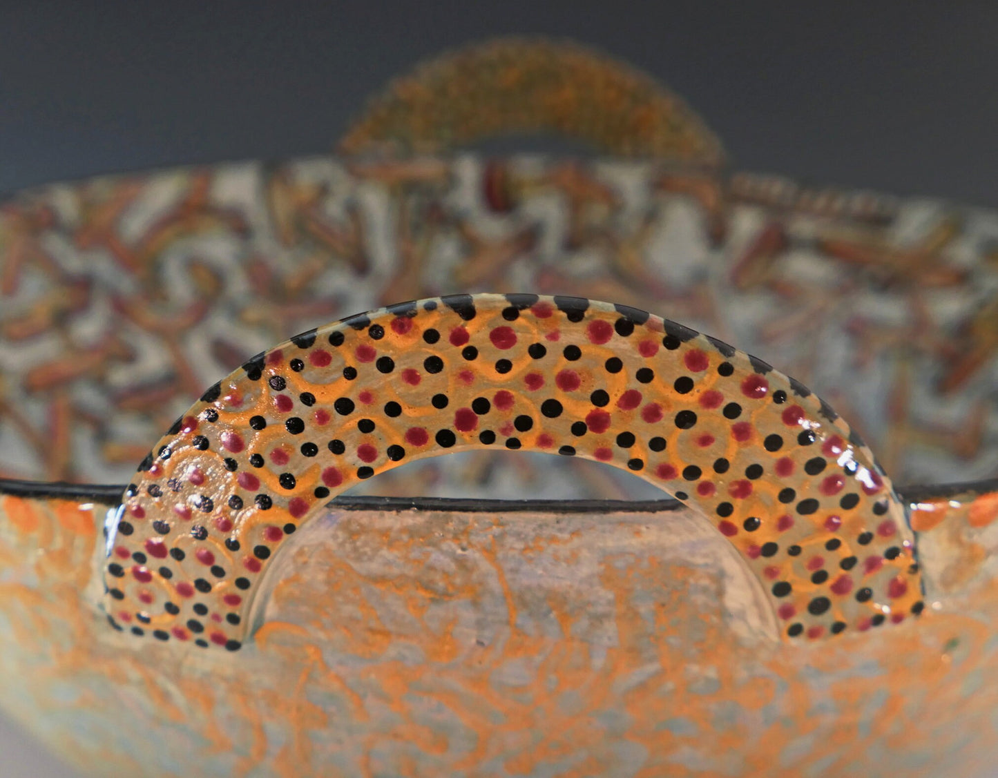 New Mexico Dreamtime - Large Ceramic Bowl, fruit bowl, FREE SHIPPING US