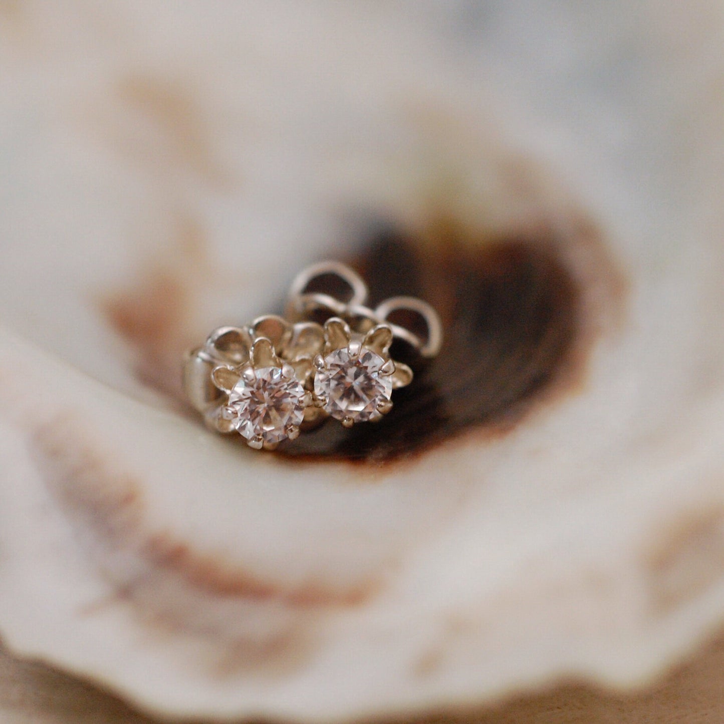 Stella - Cubic Zirconia Stud Earrings Sterling Silver, FREE SHIPPING US