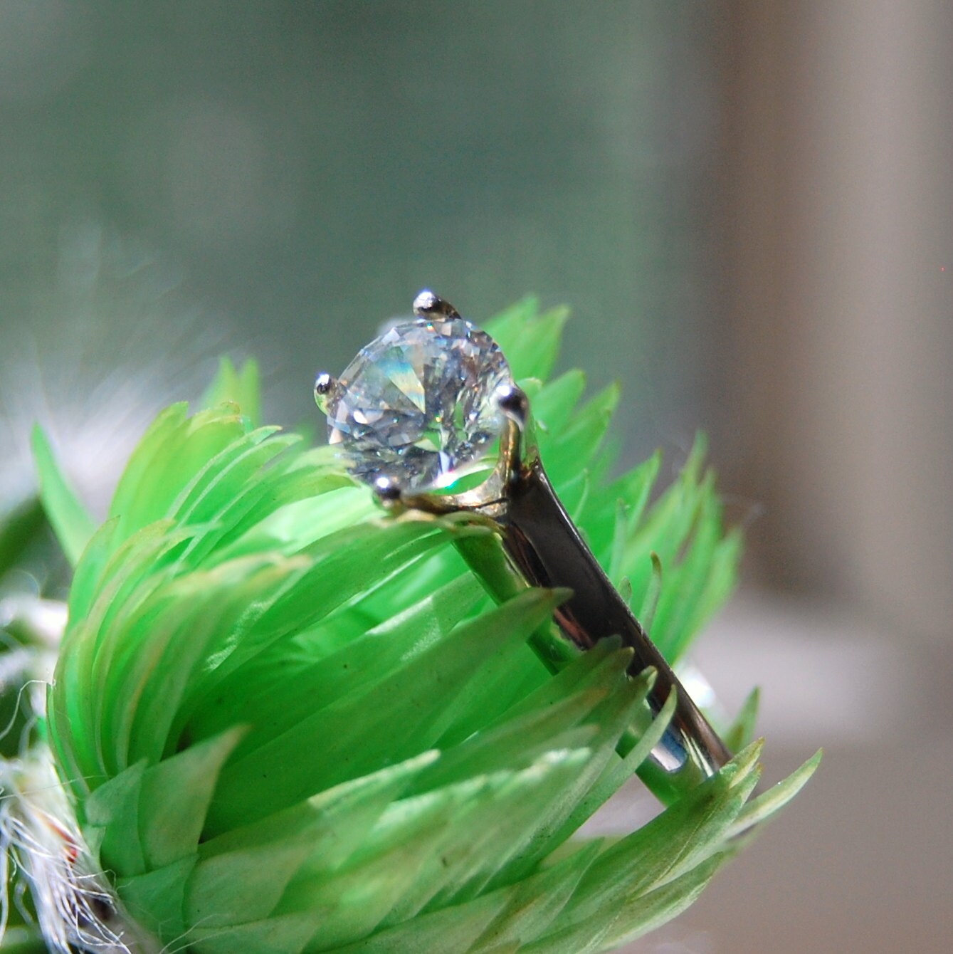 Clara - Diamond Alternative, Conflict Free Gemstone Engagement Ring, Cubic Zirconia Wedding Ring, FREE SHIP US