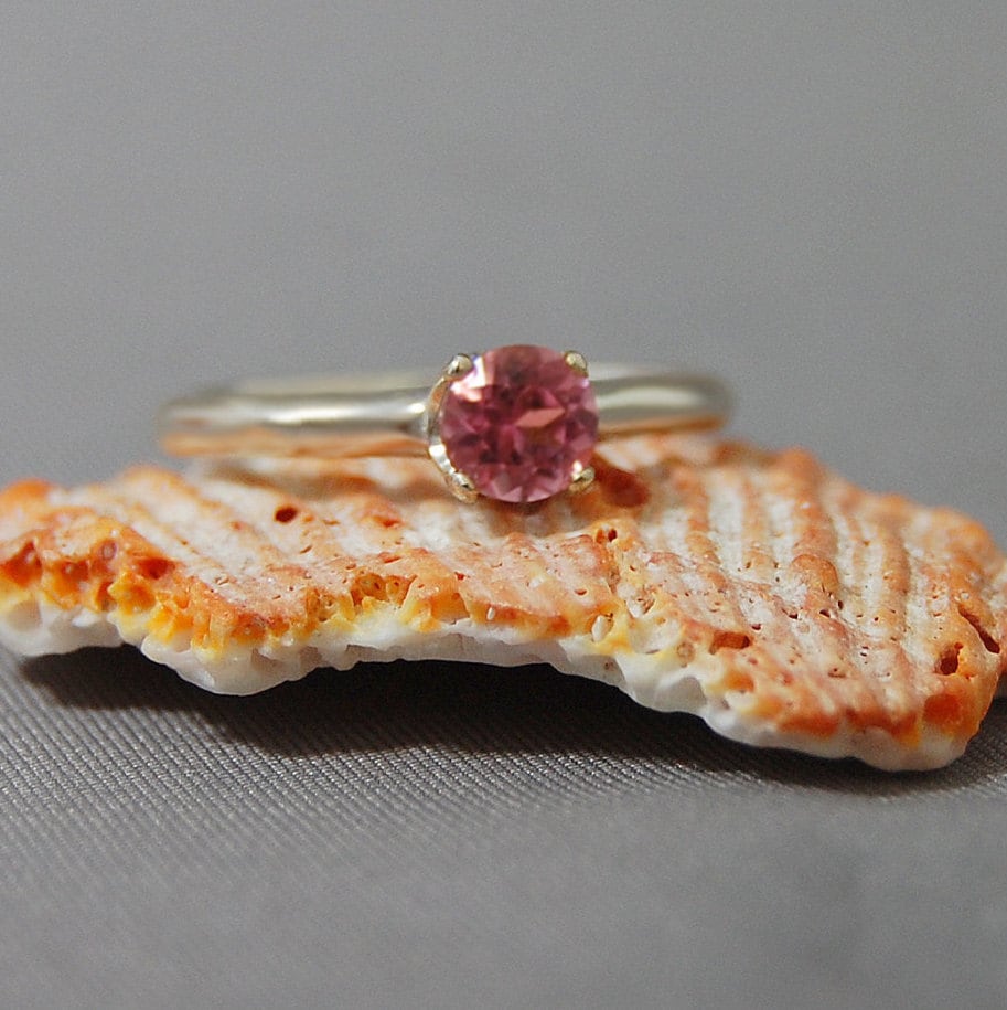 Katara - Pink Tourmaline Engagement Ring Argentium® Sterling Silver