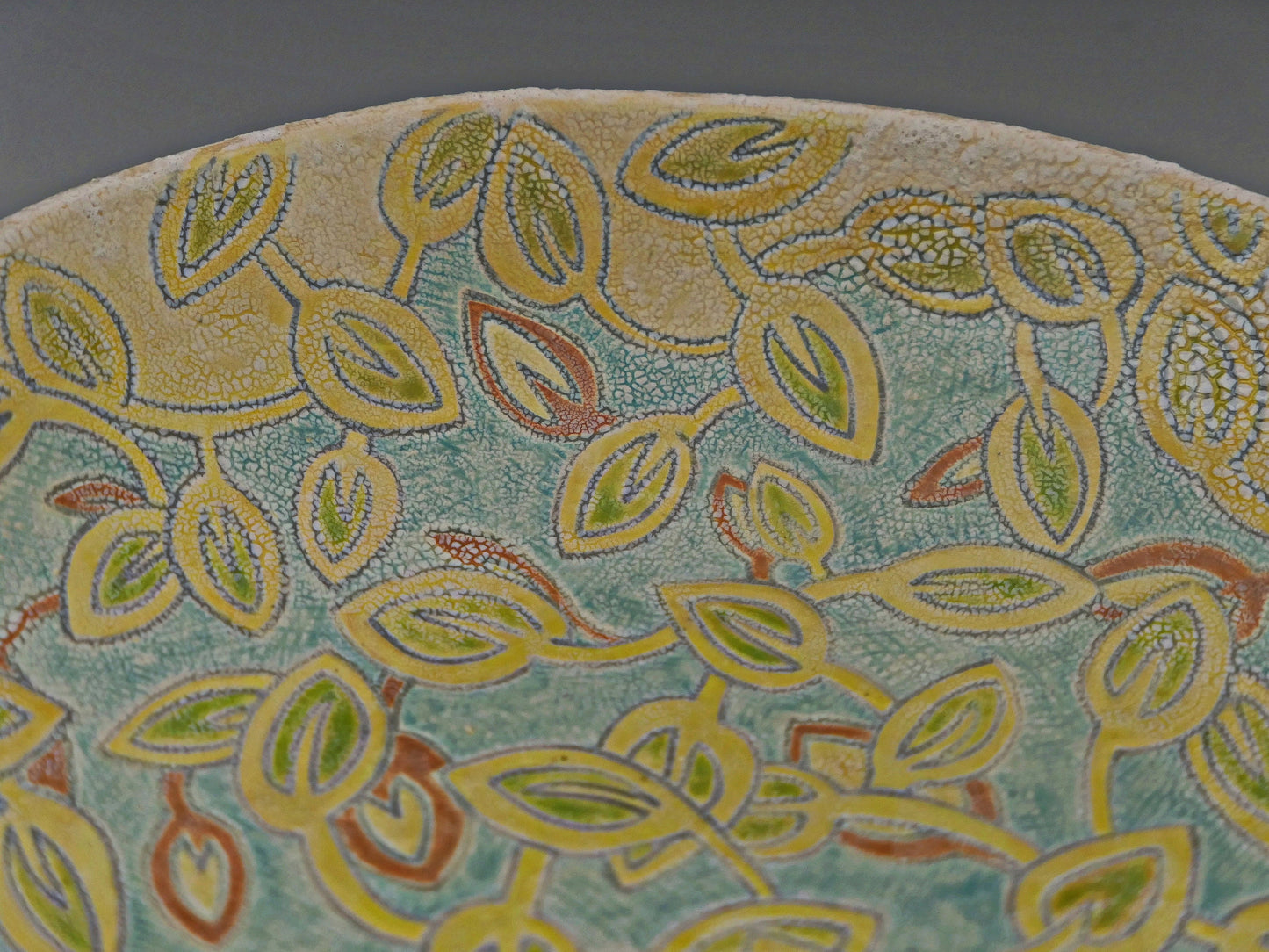 Snow Crust - Hand Painted Decorative Ceramic Bowl - Medium Size - Free Shipping in the US.