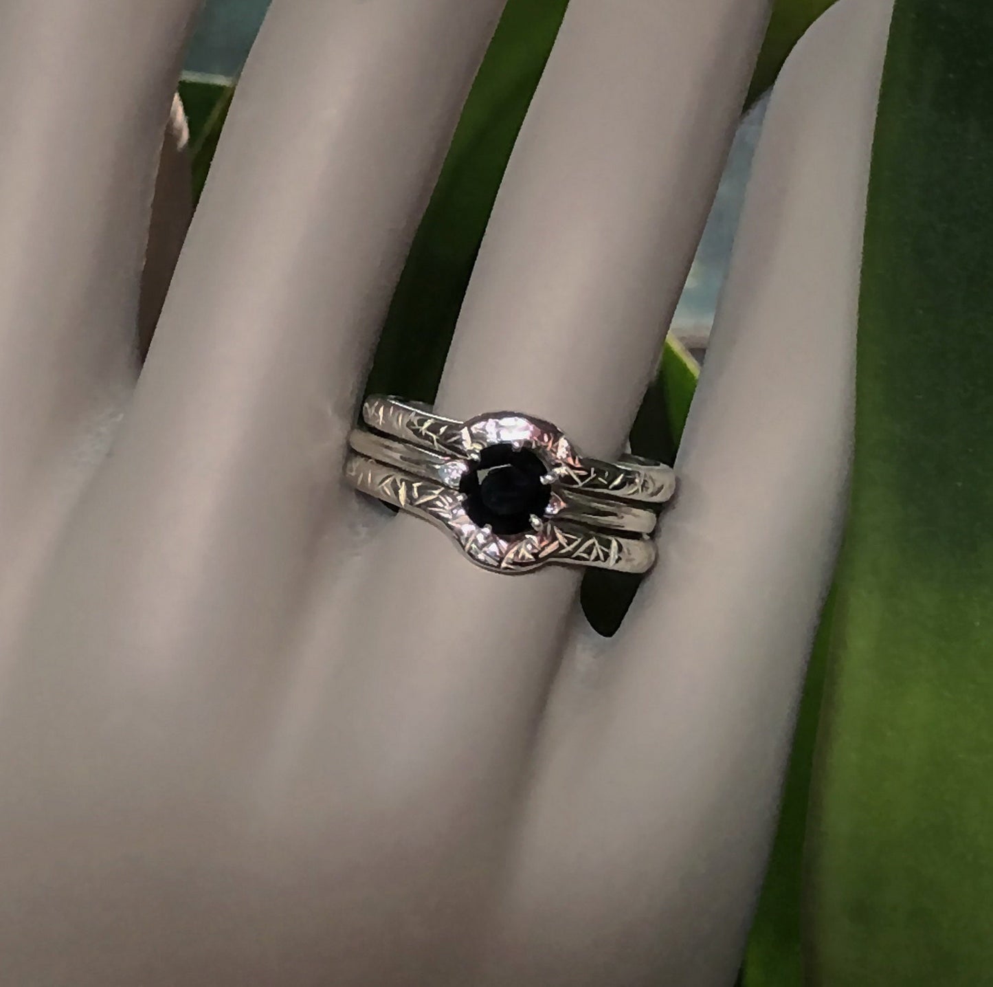 Artimis - Custom Made Wedding set in Platinum Silver PT950 or Guard Ring(s) or Solitaire Engagement Ring