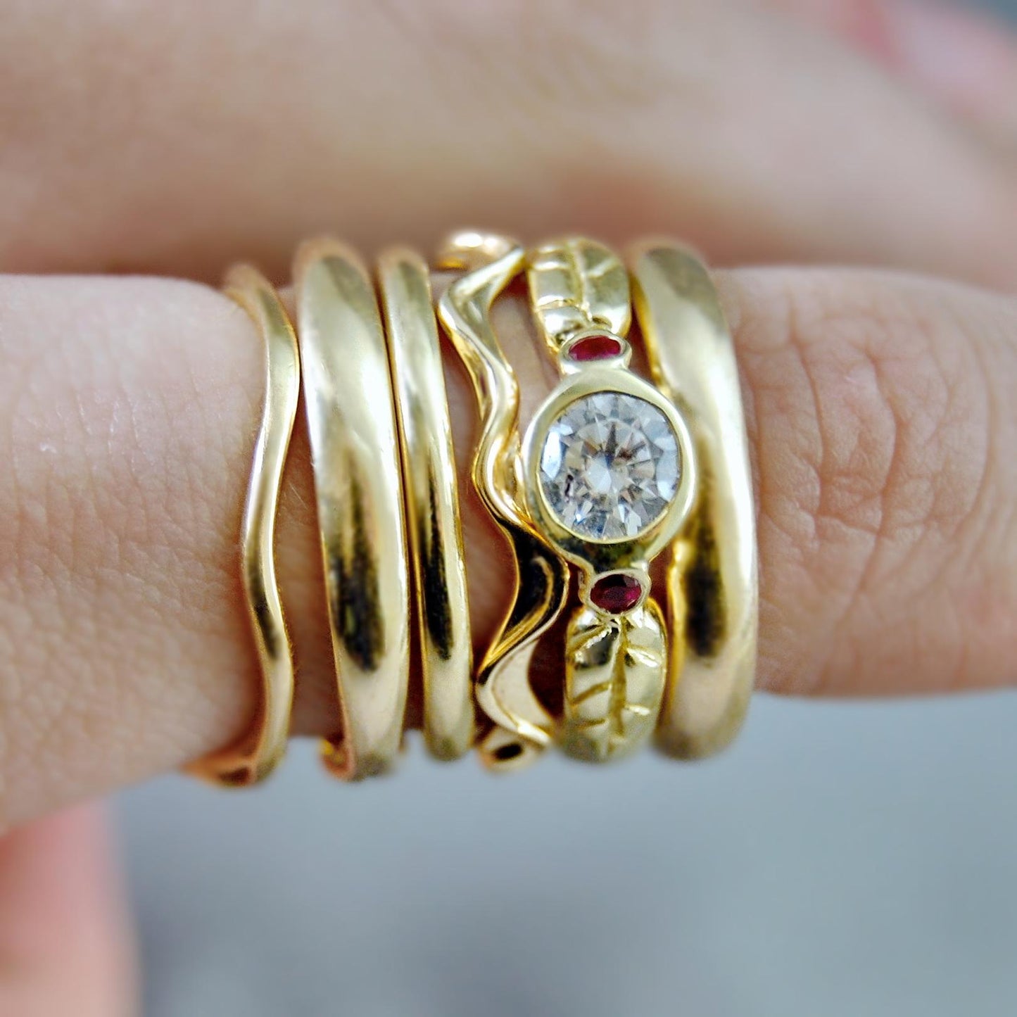 Dylana - Custom Made Stacking Ring or Wedding Bands, Gold, Silver, FREE SHIPPING US