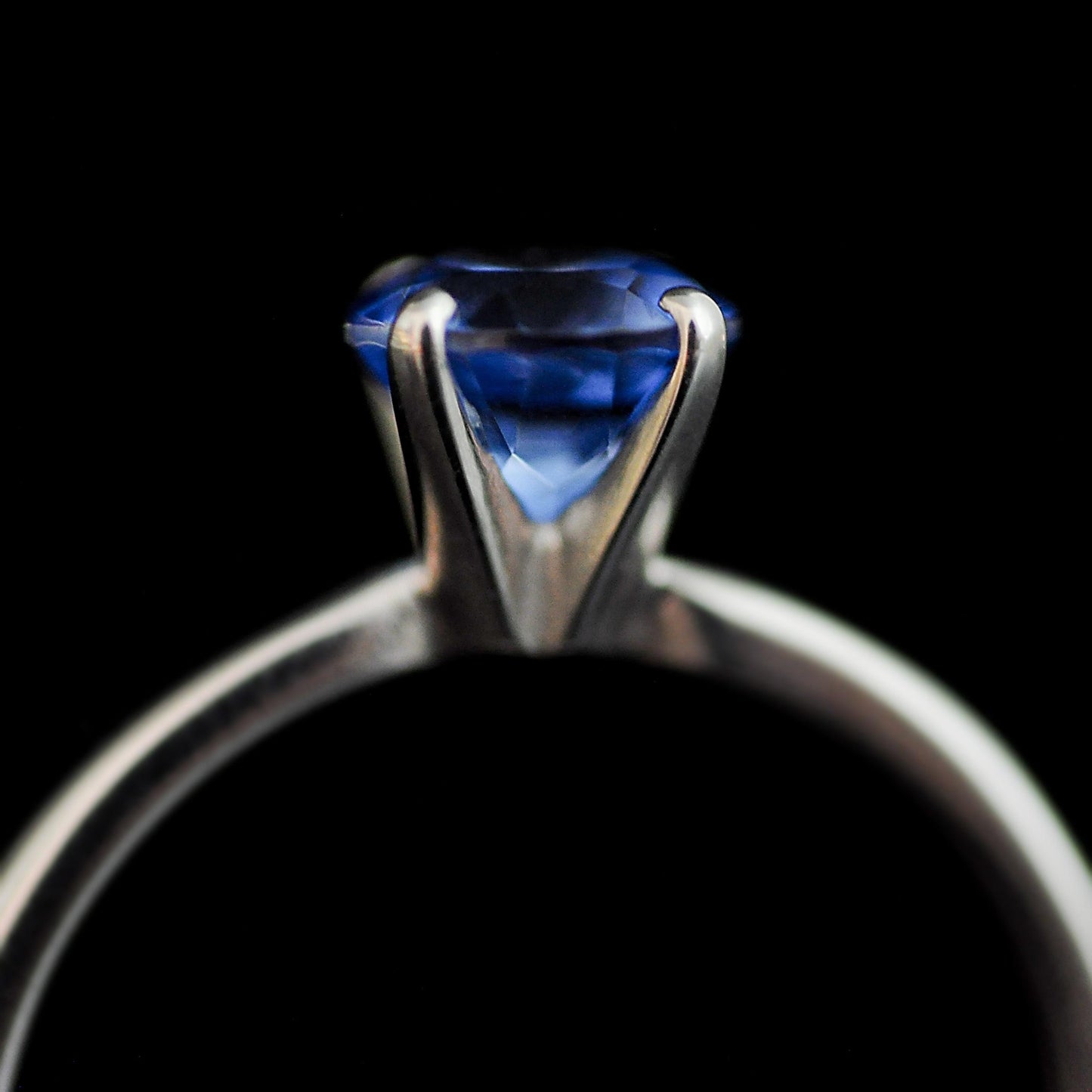 Makynna - Bright and Beautiful Blue Topaz Solitaire Ring Set in Solid Sterling Silver, Rhodium Plated for Ease of Care. Free Shipping in US.