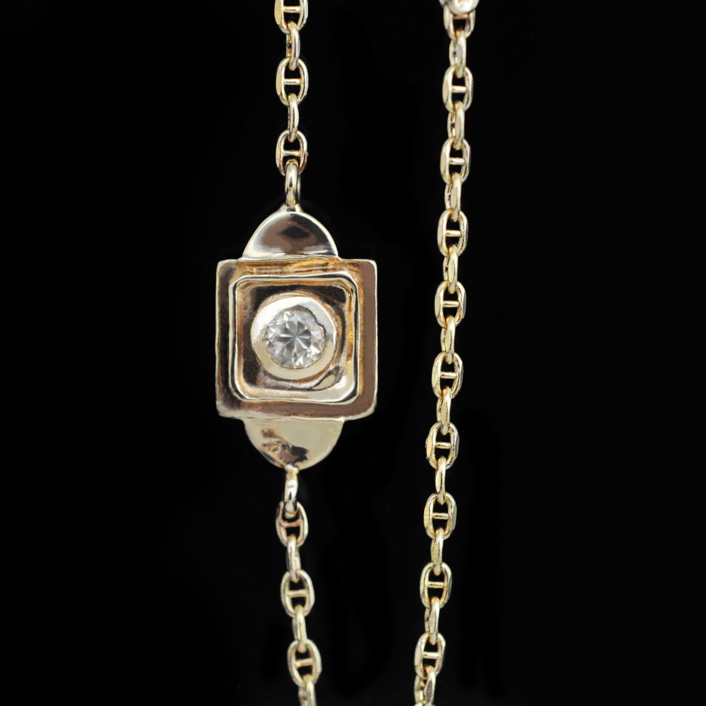 Charlotte - Luxurious 14kt Gold Bracelet Featuring Dazzling White Sapphire. 7" of Timeless Elegance!