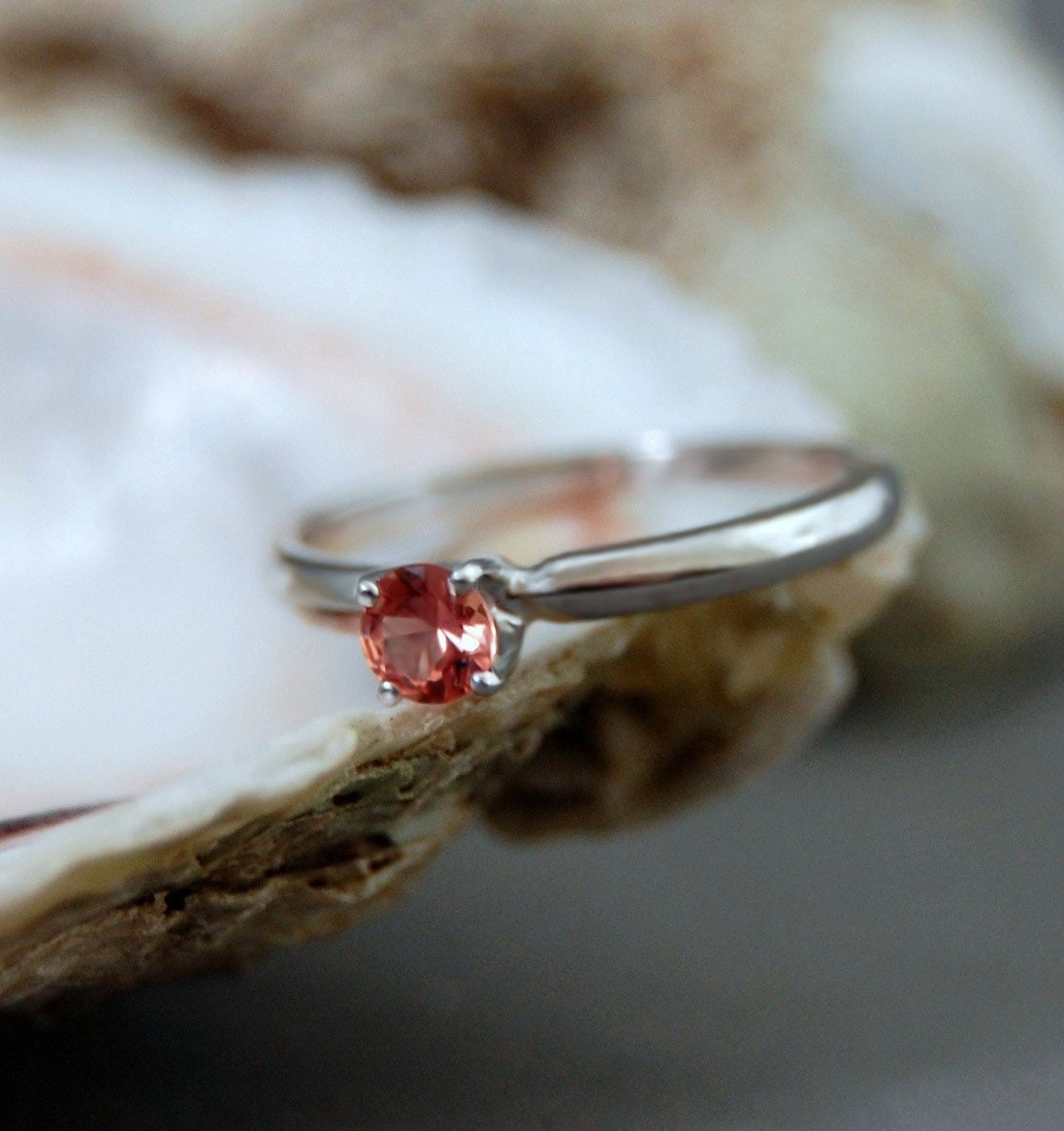 Padme - Sapphire Engagement Ring, September Birthstone, Solid 14kt Gold, FREE SHIP US