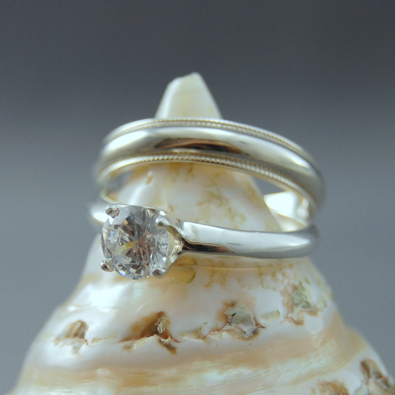 Clara - Diamond Alternative, Conflict Free Gemstone Engagement Ring, Cubic Zirconia Wedding Ring, FREE SHIP US