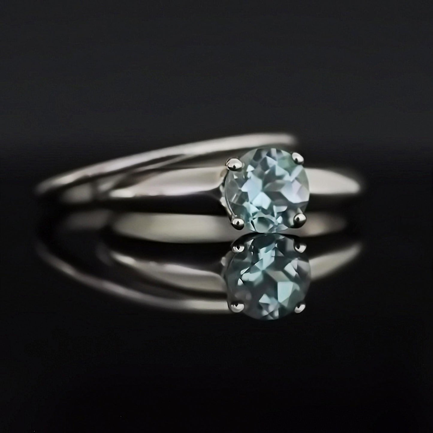 Azora - Beautiful Sky Blue Topaz Gemstone Ring Set in Solid Easy Care Argentium Silver, FREE SHIPPING US.