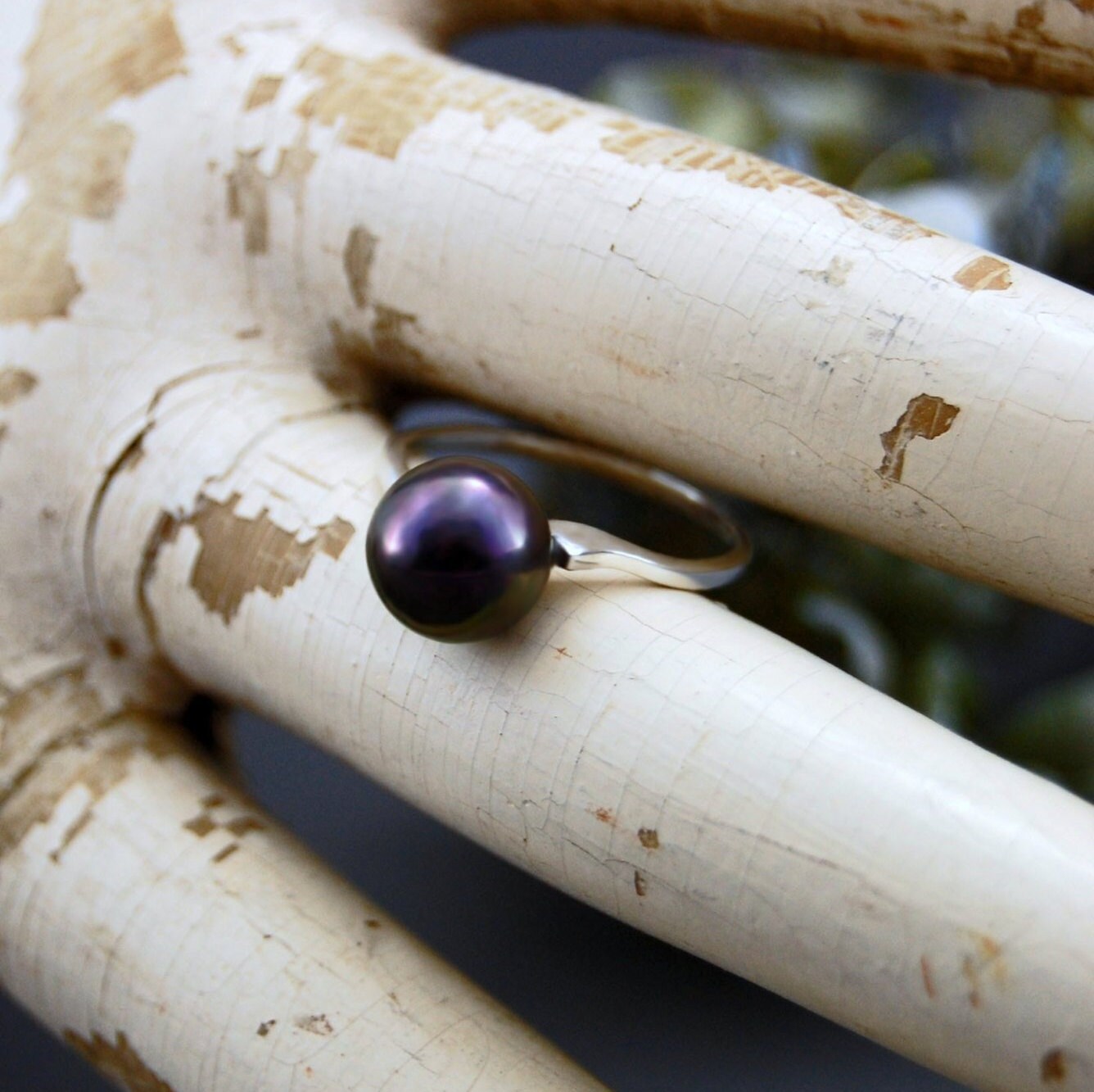 Lela - Pearl Ring Features a Freshwater Pearl Set in Sterling Silver, Small Size, FREE SHIPPING US