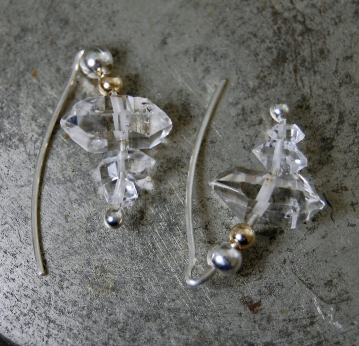 Ciana - Herkimer Diamond Earrings, Drop Earrings