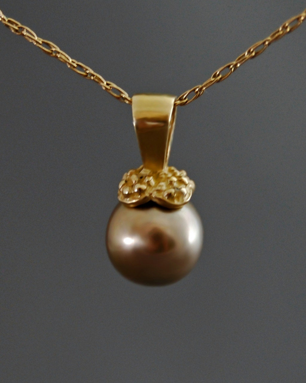 Ariel - Freshwater Pearl Pendant Set in a Solid Brass Bail, FREE SHIPPING US