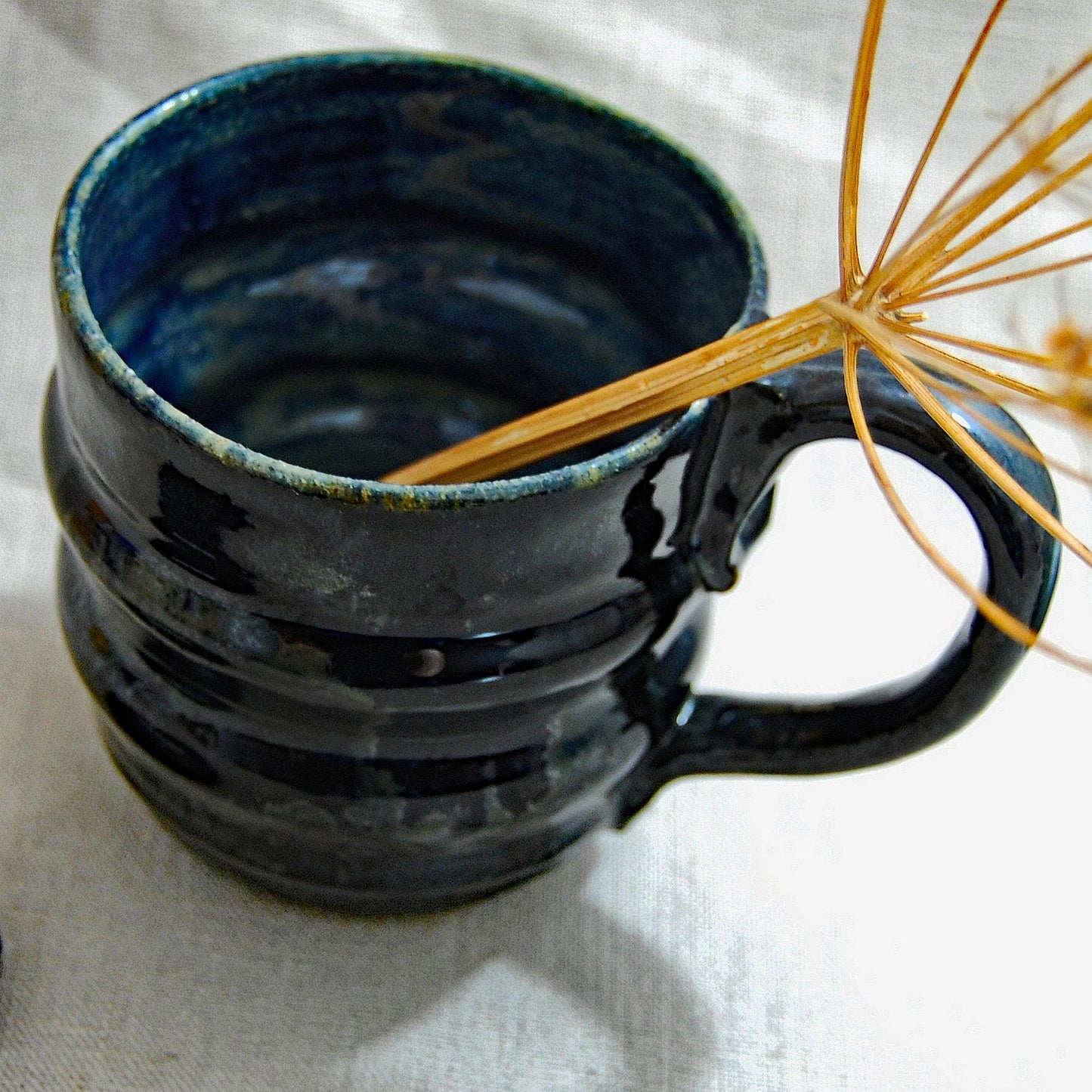 Midnight - Rustic Handmade Coffee Mug, Tea Mug, Ceramic Mug, stoneware, pottery mug. Free domestic shipping.