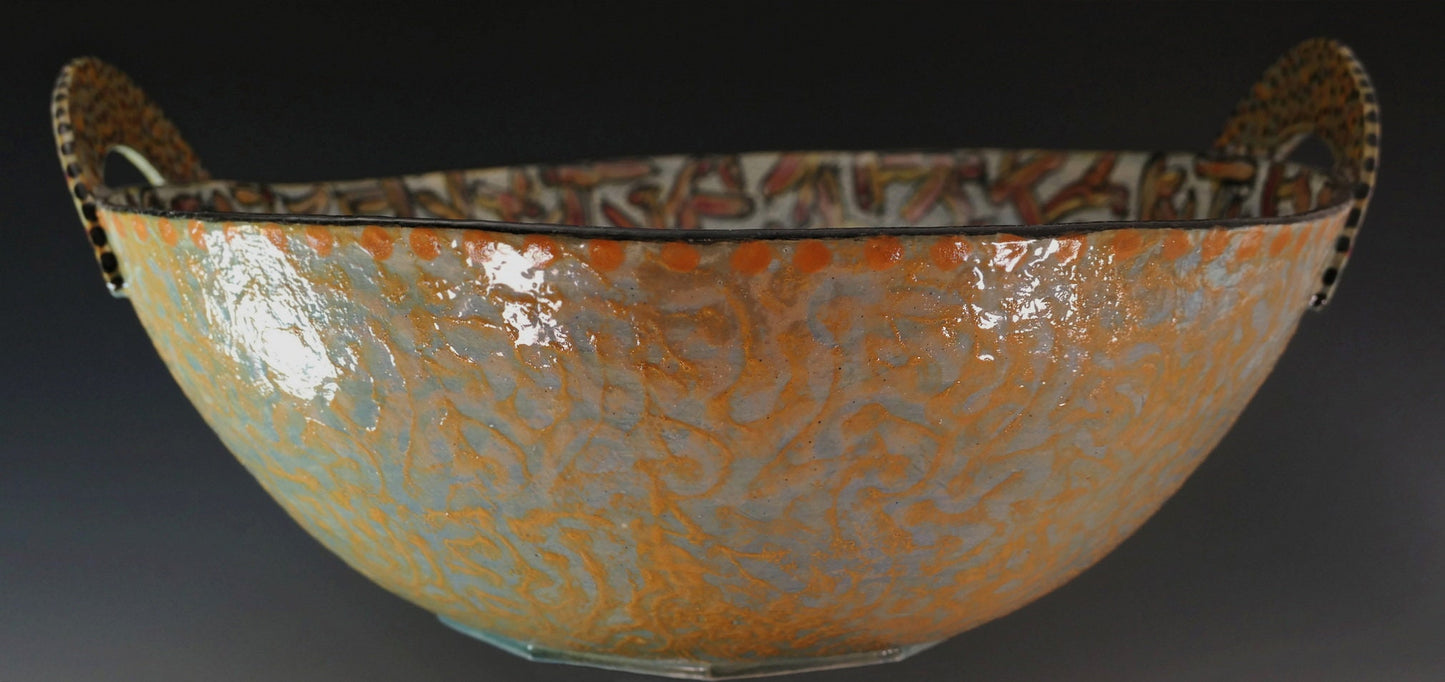 New Mexico Dreamtime - Large Ceramic Bowl, fruit bowl, FREE SHIPPING US