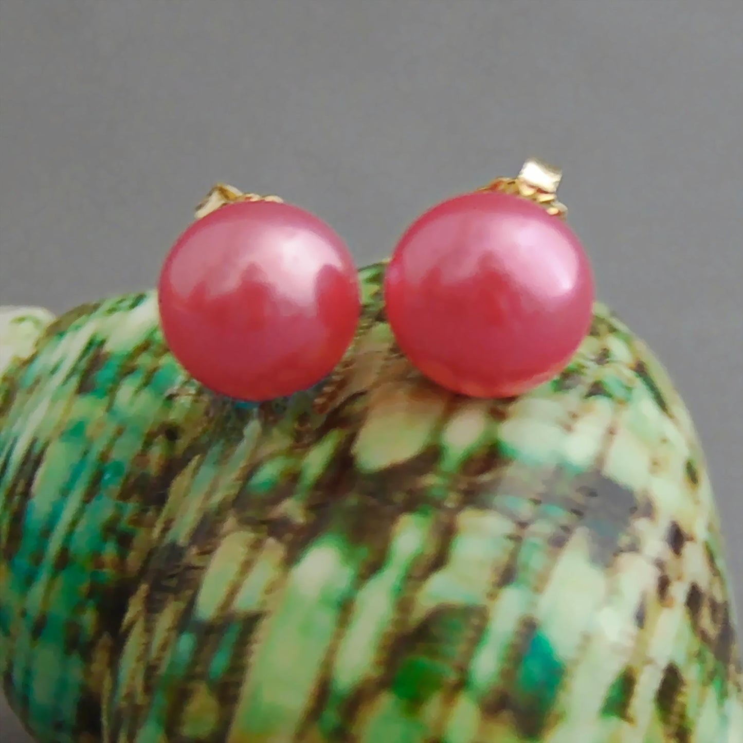 Aurelia - Pearl Stud Earrings, One of a Kind, Set in Solid 14kt Gold, FREE SHIPPING US.