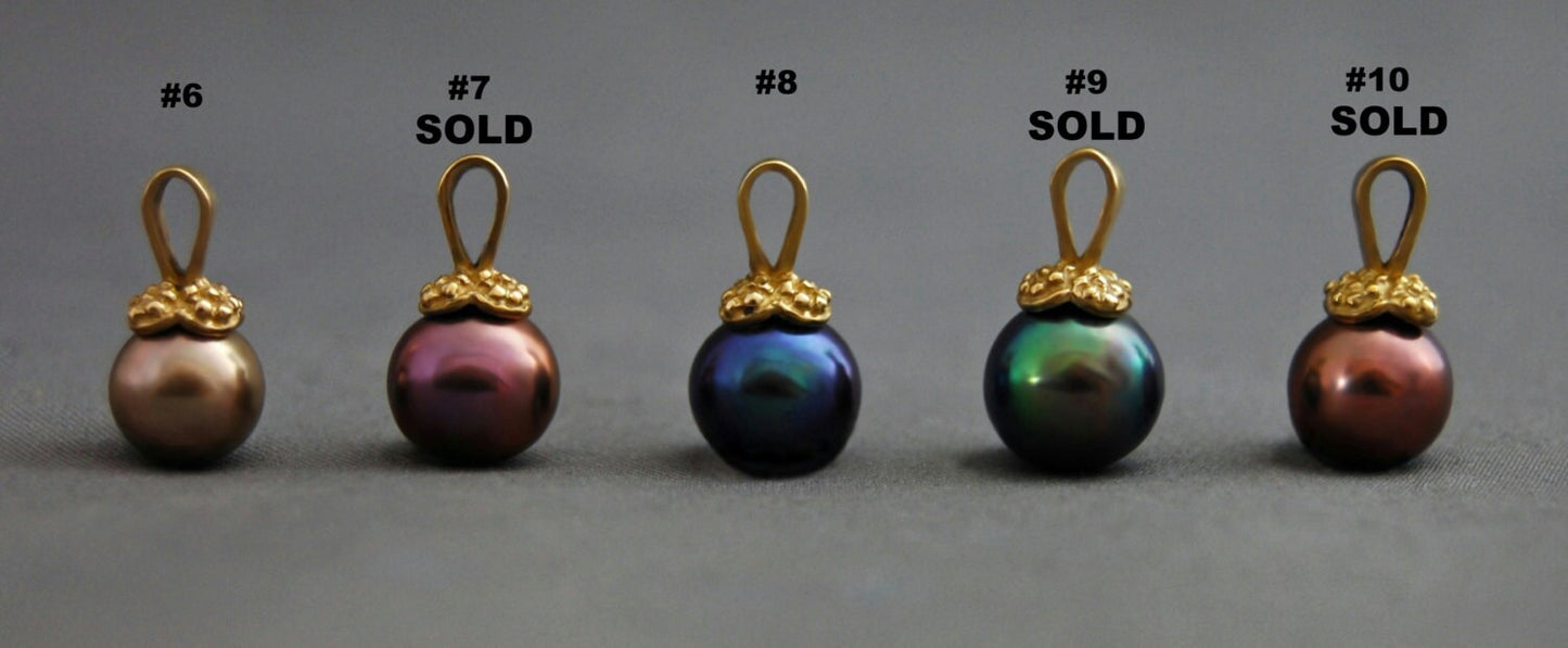 Ariel - Freshwater Pearl Pendant Set in a Solid Brass Bail, FREE SHIPPING US