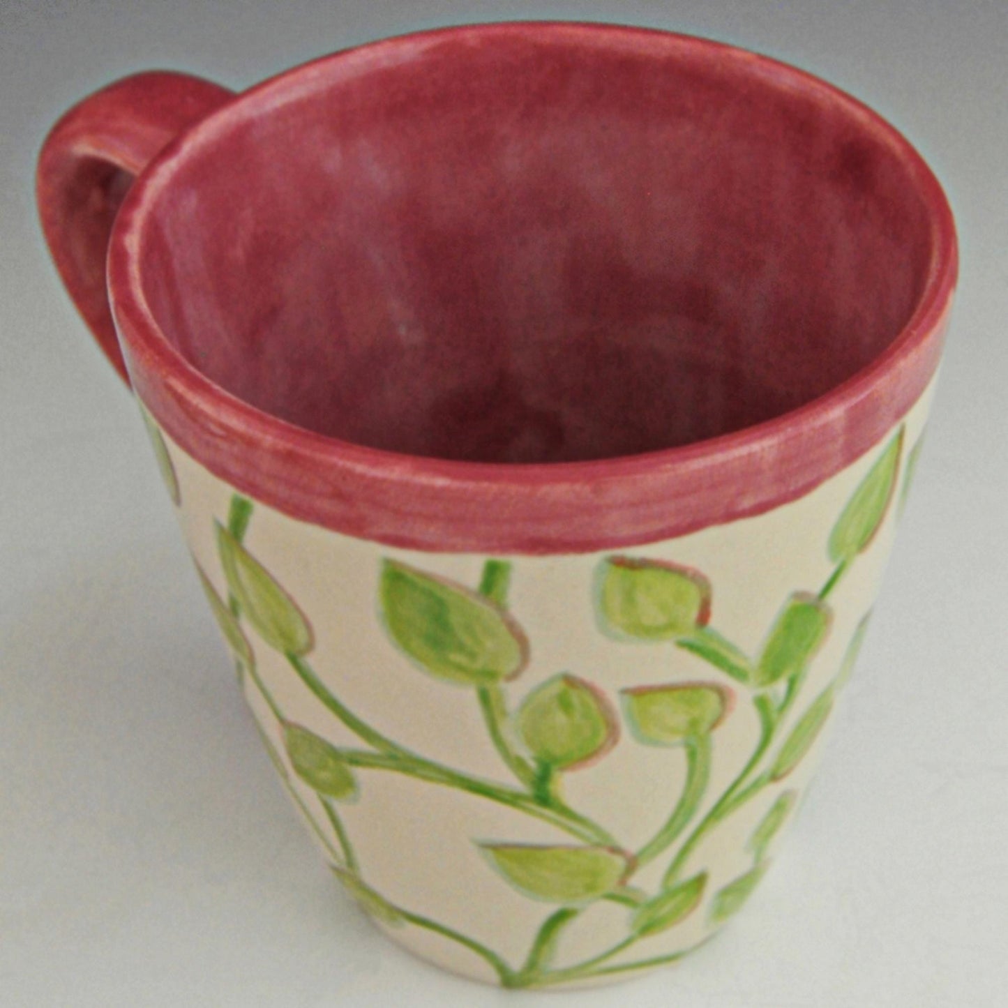 Spring Leaves - Unique Coffee Mug, hand painted mug, tea mug, FREE SHIPPING within the US.