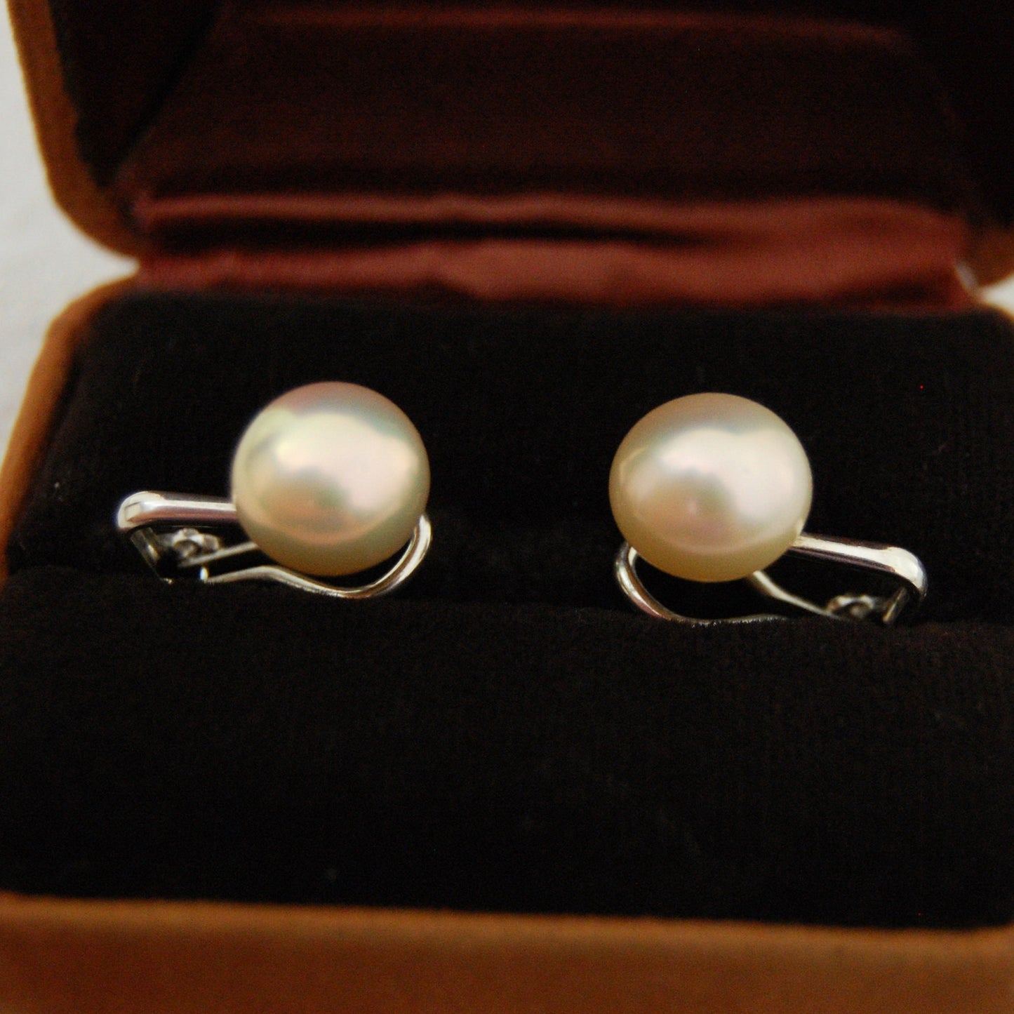 Rebecca - Striking Natural Freshwater Pearl Stud Earrings Set in Solid Sterling Silver Omega Mountings, FREE SHIPPING US