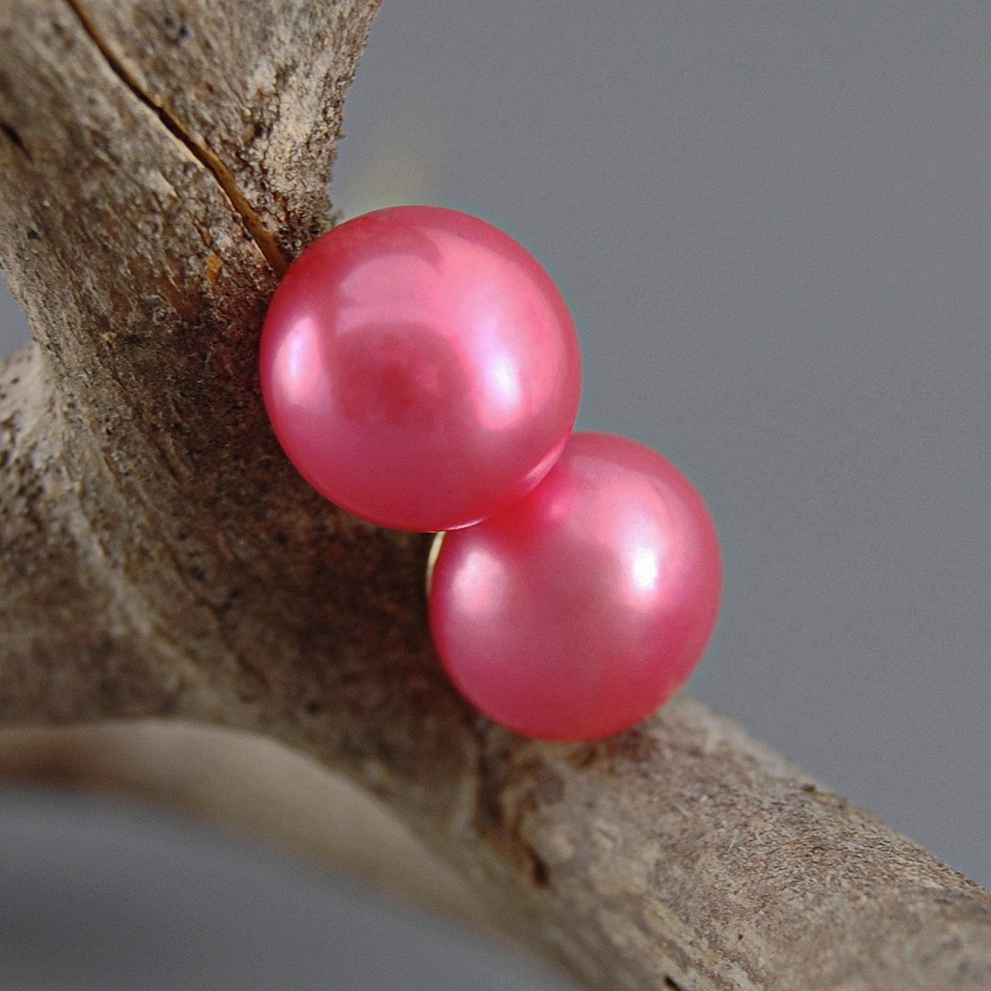 Aurelia - Pearl Stud Earrings, One of a Kind, Set in Solid 14kt Gold, FREE SHIPPING US.