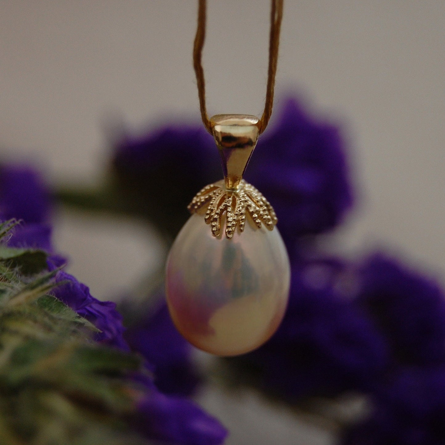 Zyta - Freshwater Pearl Pendant Set in 14kt Gold, FREE SHIPPING US