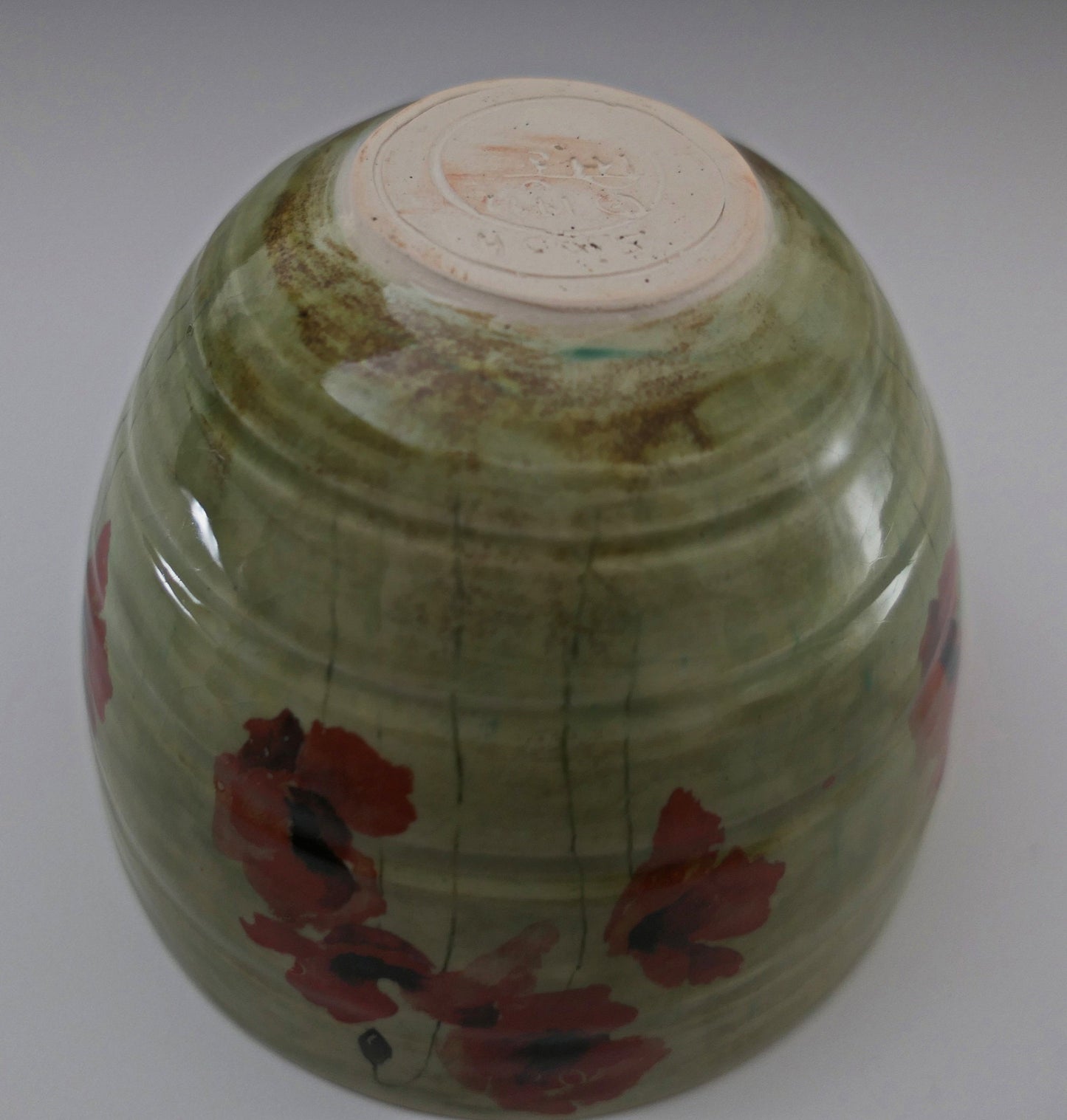 Poppies Red As Roses - Handmade Stoneware Bowl - Perfect for Serving or Display - Free Shipping US.