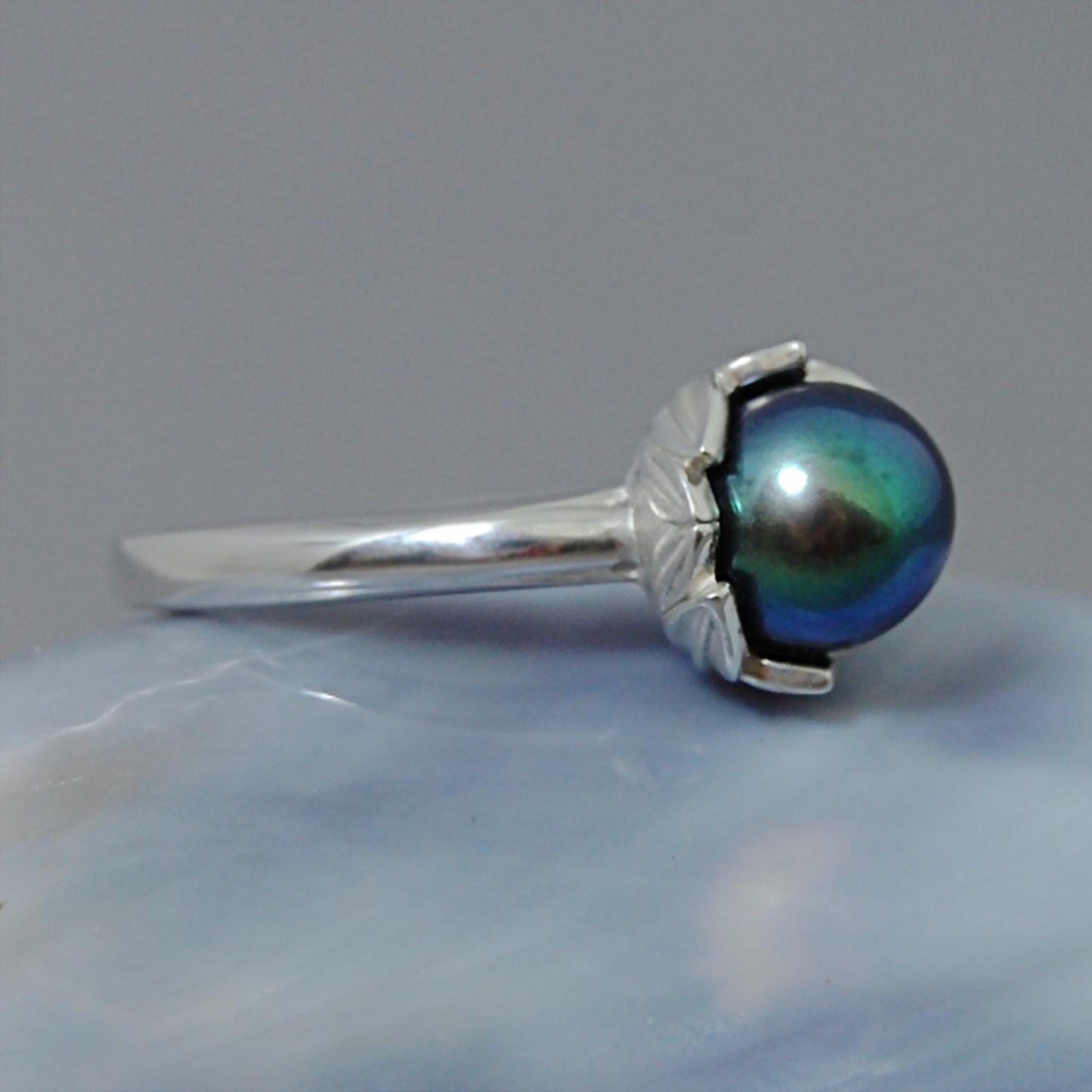 Evie - Pearl Engagement Ring, Continuum® Silver, FREE SHIPPING US