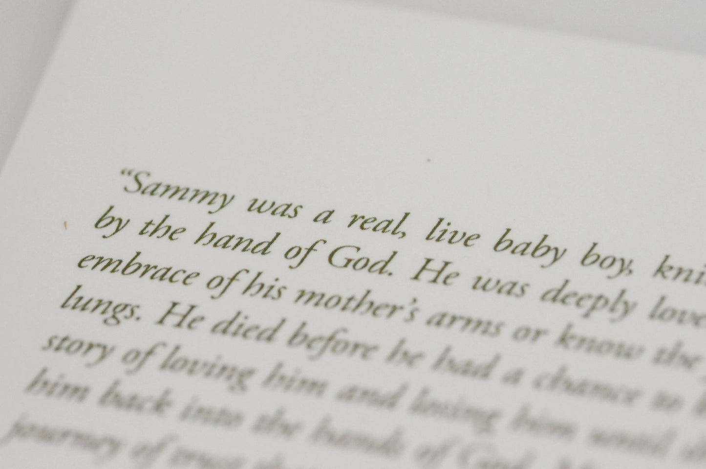 A Prayer for Sammy - Miscarriage grief support book on the loss of a baby from a mother's perspective. FREE SHIPPING US.