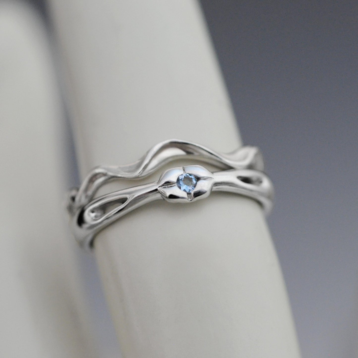 Aiyana - Unique Aquamarine Gemstone Ring in 14kt White Gold: A Sparkling Departure from Diamonds. Shop Exclusive.