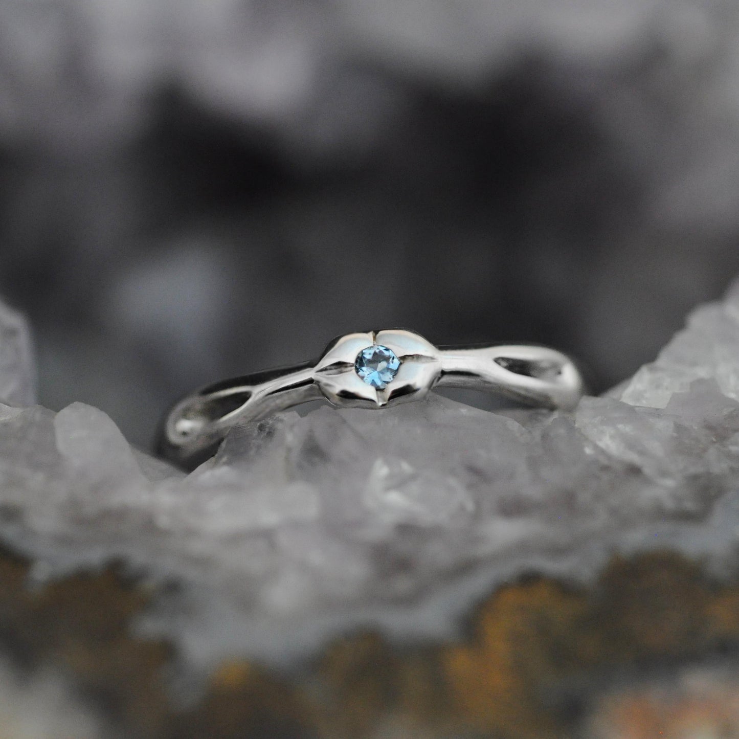 Aiyana - Unique Aquamarine Gemstone Ring in 14kt White Gold: A Sparkling Departure from Diamonds. Shop Exclusive.