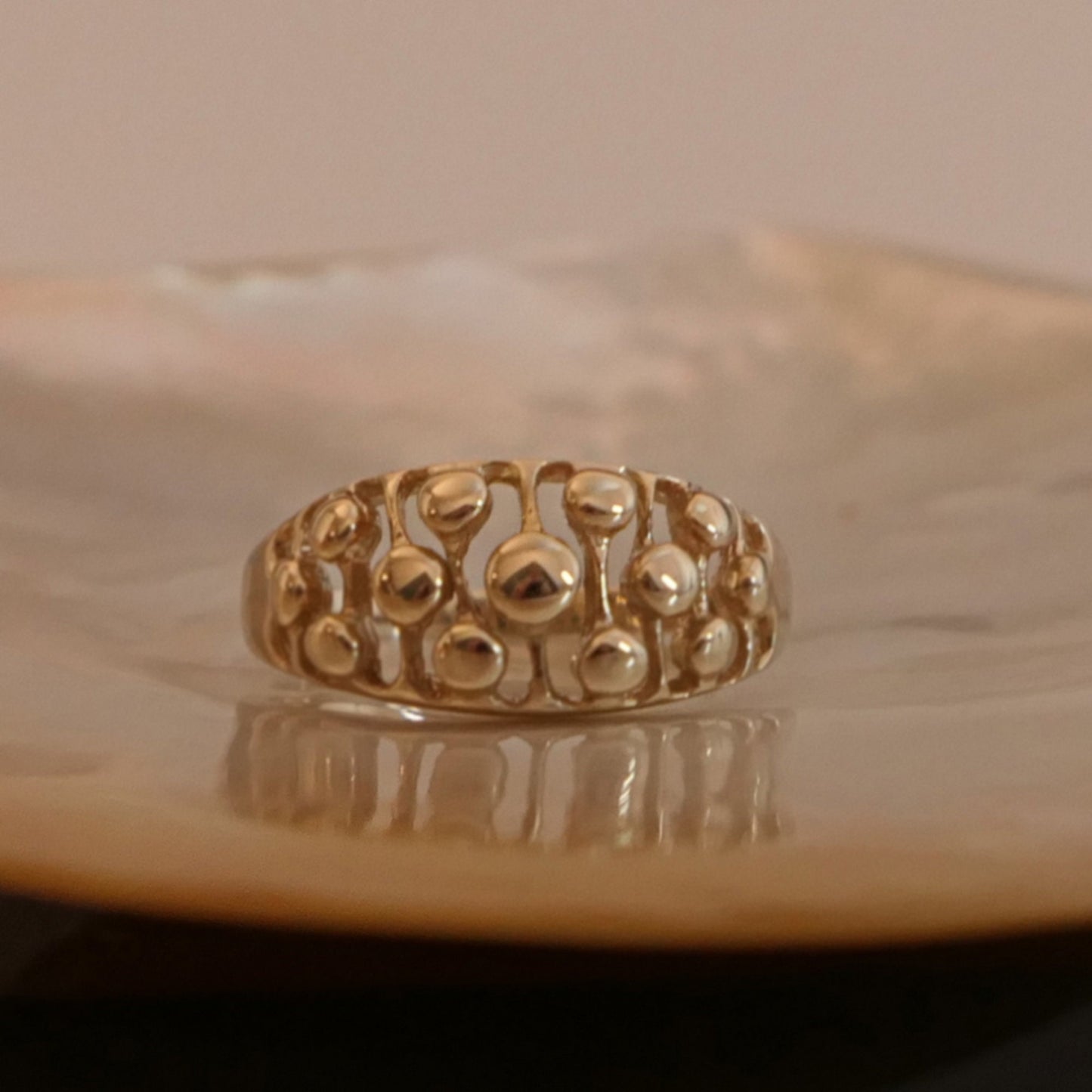 Angel - Divine Elegance Solid Gold Marquise Bossed Wedding Ring - Customizable with Gemstones, Free US Shipping