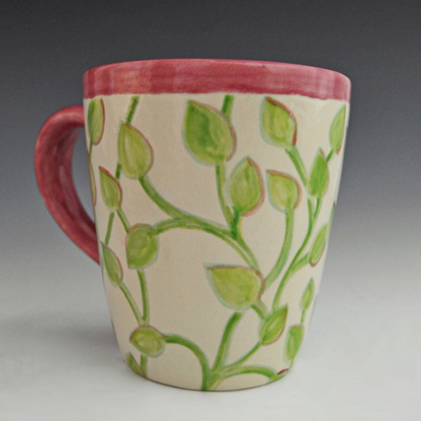 Spring Leaves - Unique Coffee Mug, hand painted mug, tea mug, FREE SHIPPING within the US.