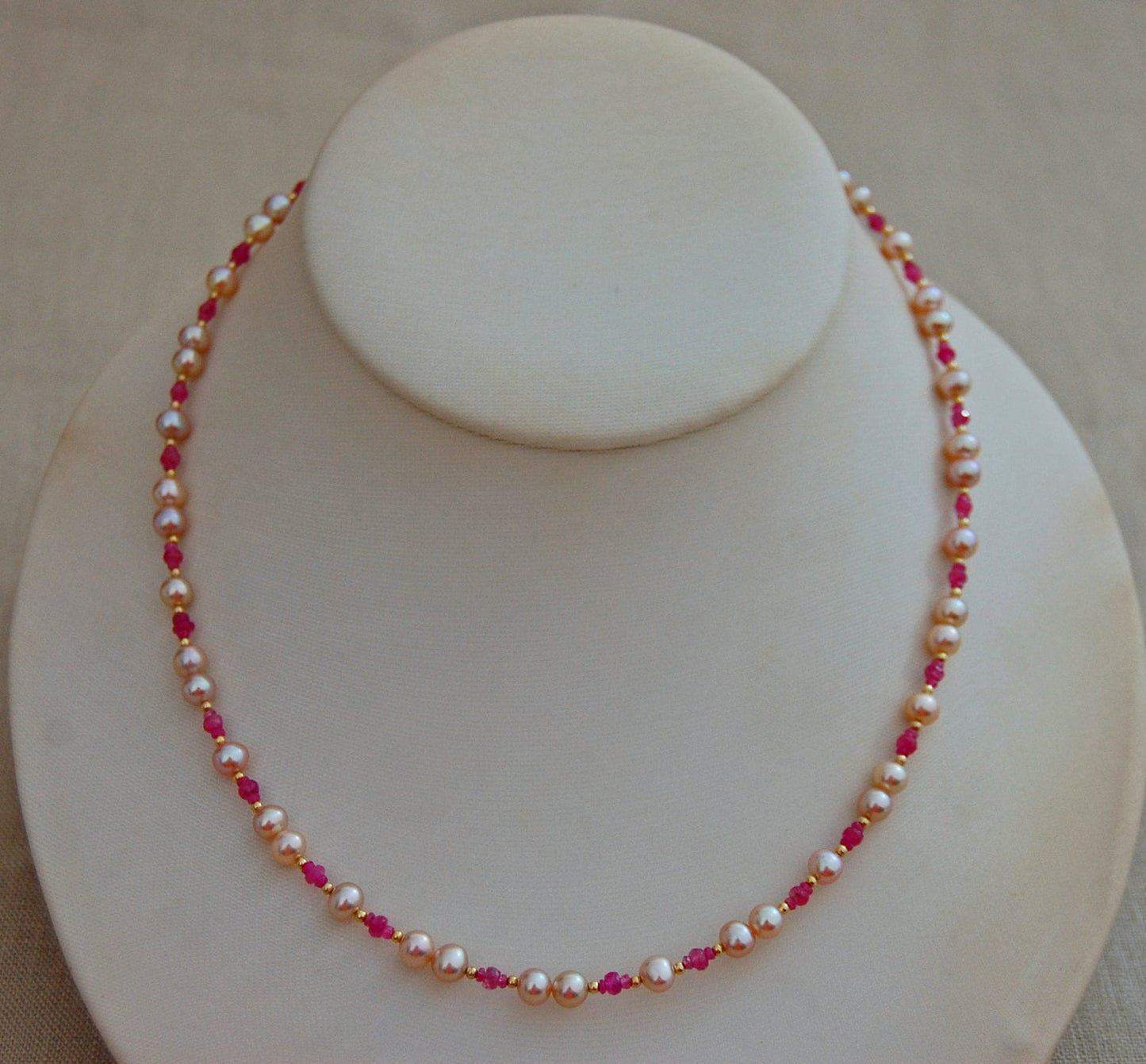 Kayla - Unique Freshwater Pearl and Sapphire Necklace with 14k Gold Accents