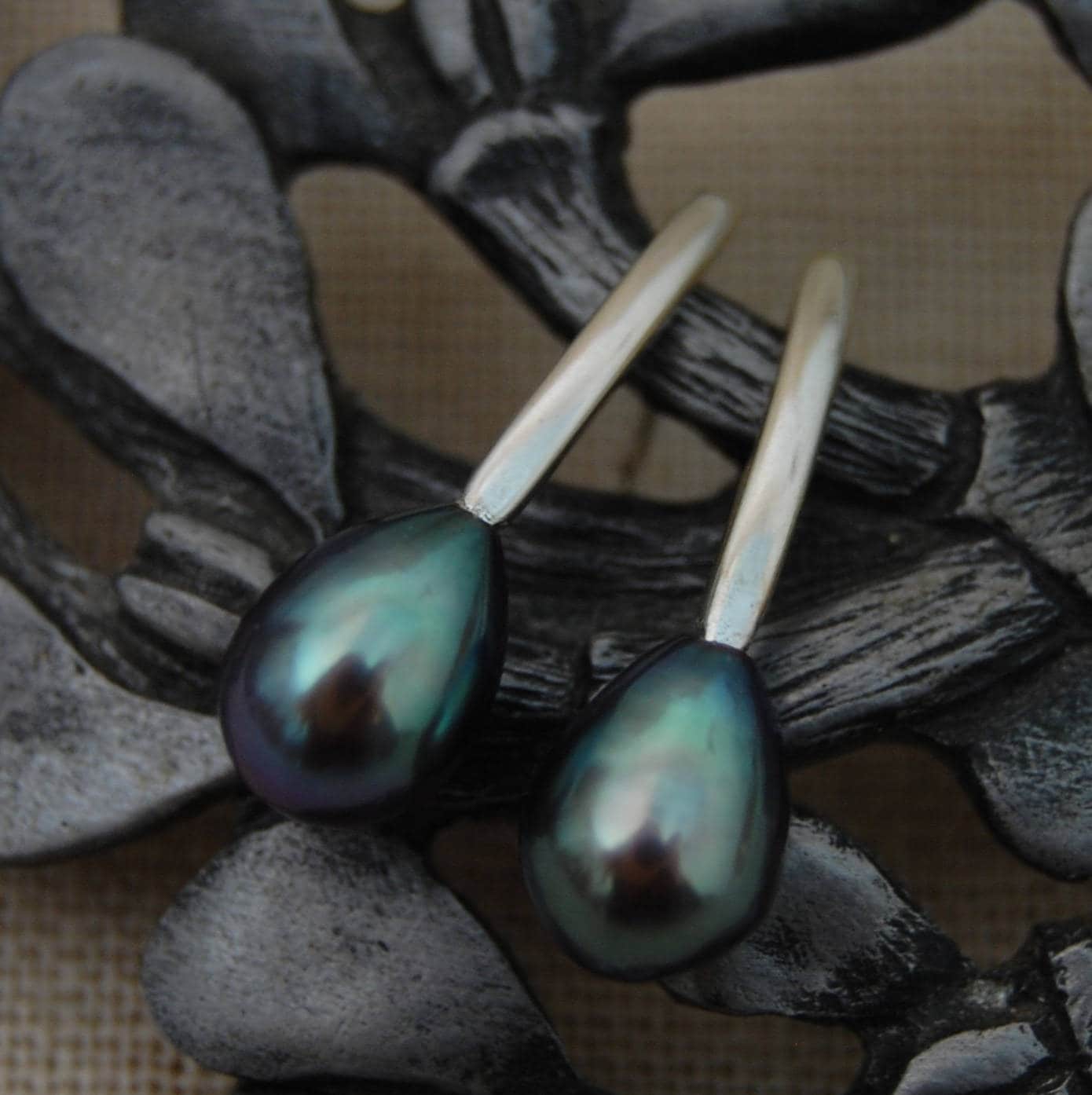 Colette - Freshwater Pearl Minimalist Earrings Set in Argentium® Sterling Silver