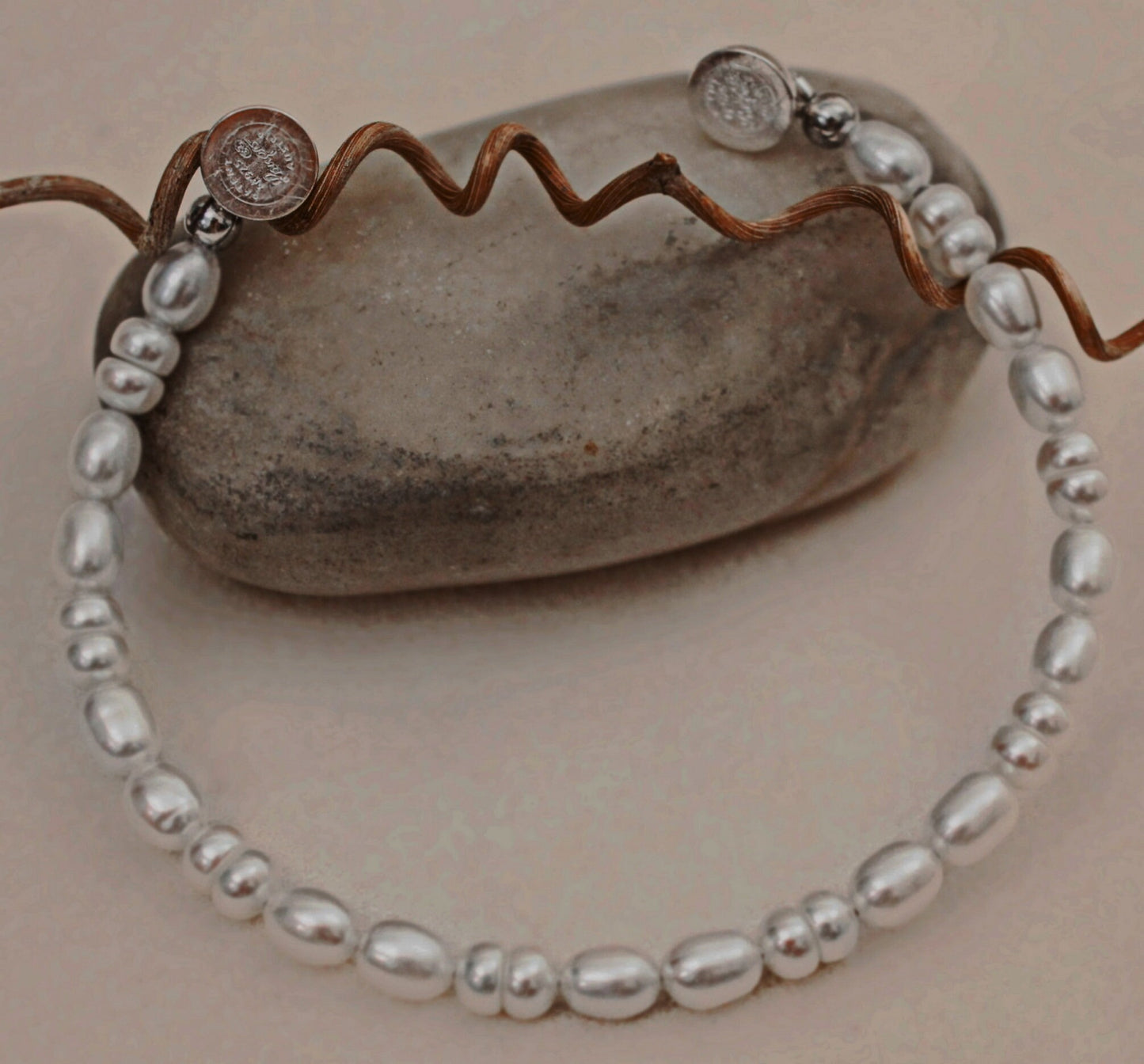 Thea - Beautiful White Freshwater Pearl Bracelet with Sterling Silver Magnetic Clasp. FREE SHIPPING US.