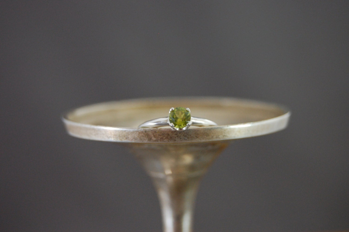 Alaqua - Peridot Gemstone and Sterling Silver Engagement Ring
