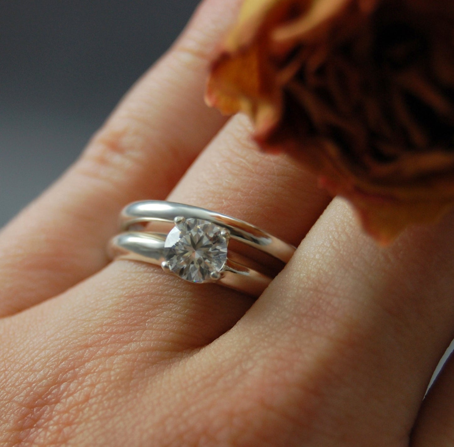 Clara - Diamond Alternative, Conflict Free Gemstone Engagement Ring, Cubic Zirconia Wedding Ring, FREE SHIP US